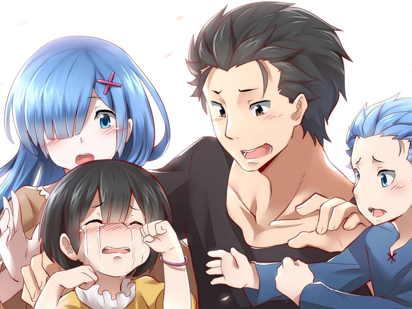 1400x1050 Wallpaper Re Zero, Rem X Subaru, Married Couple, Kids • Wallpaper For You HD Wallpaper For Desktop & Mobile