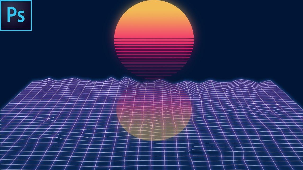 1280x720 80s Retro Outrun Wallpaper Design: Photohop Tutorial (Free Template)