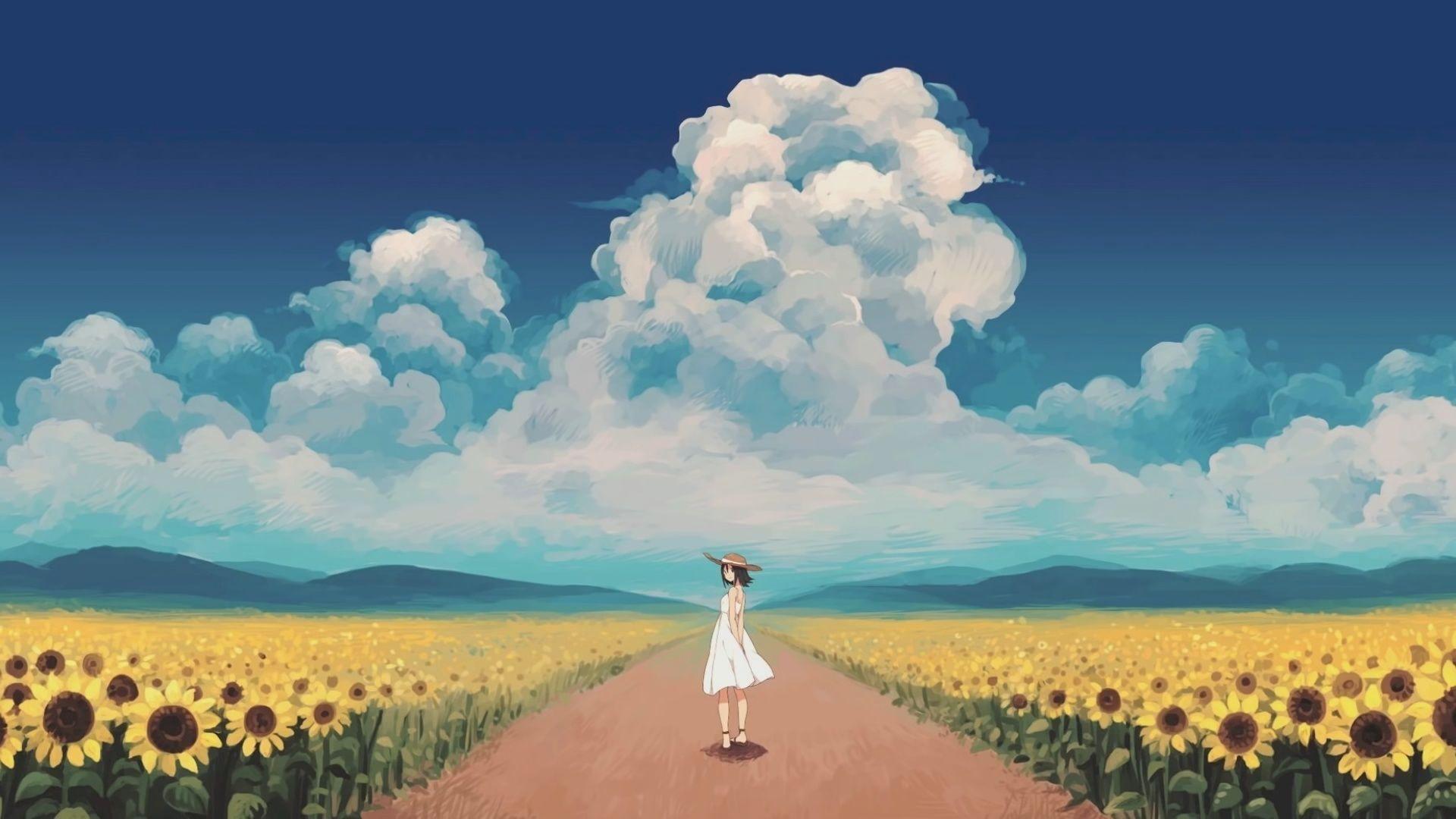 1920x1080 Anime Sunny Day Wallpaper