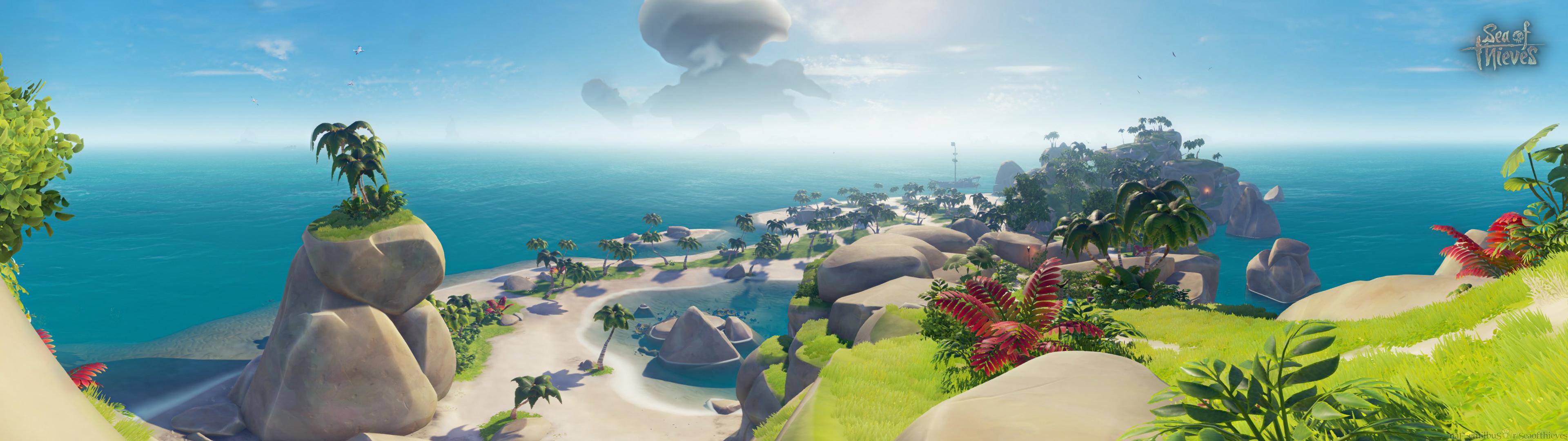 3840x1080 Mermaids Bay (From the Cliffs) Dual Monitor Wallpaper(3840x1080). Updated Album in Comments