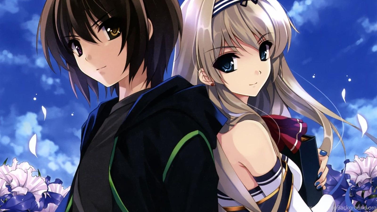 1600x900 Cute Anime Couple Wallpaper Desktop Background
