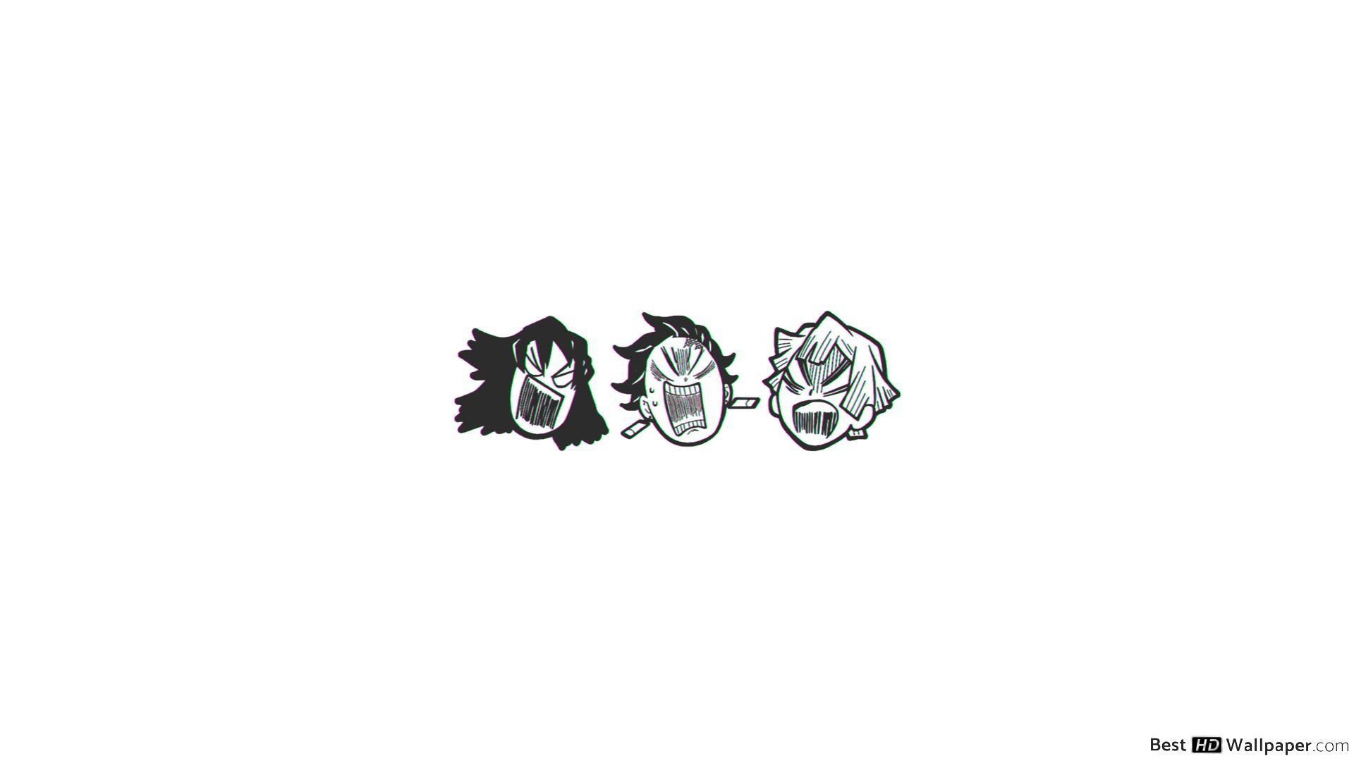 1920x1080 Demon Slayer: Tanjiro, Zinetsu and Inosuke minimalist HD wallpaper download