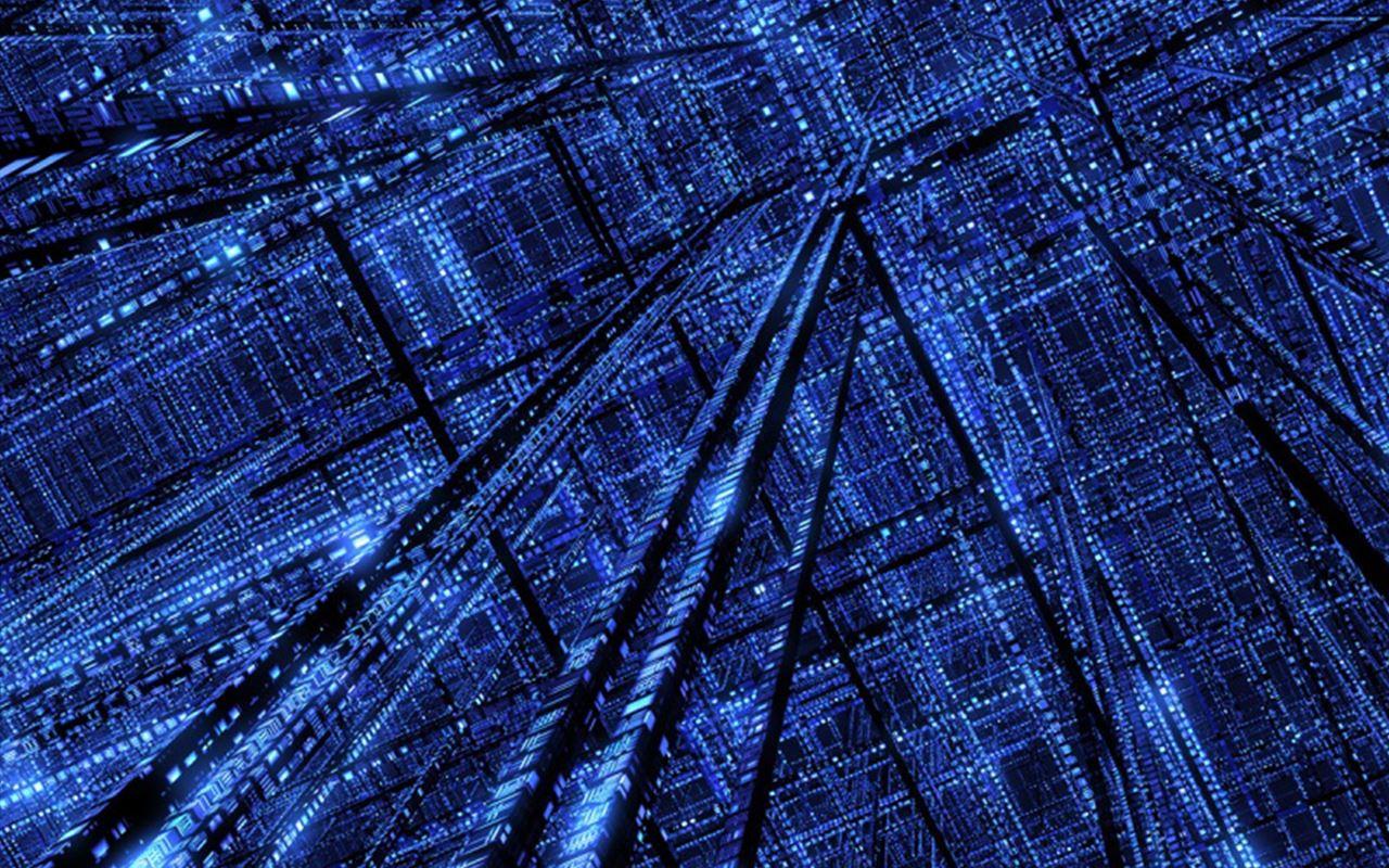 1280x800 3D Shiny Blue Silicon Dark iPad Air Wallpaper Free Download