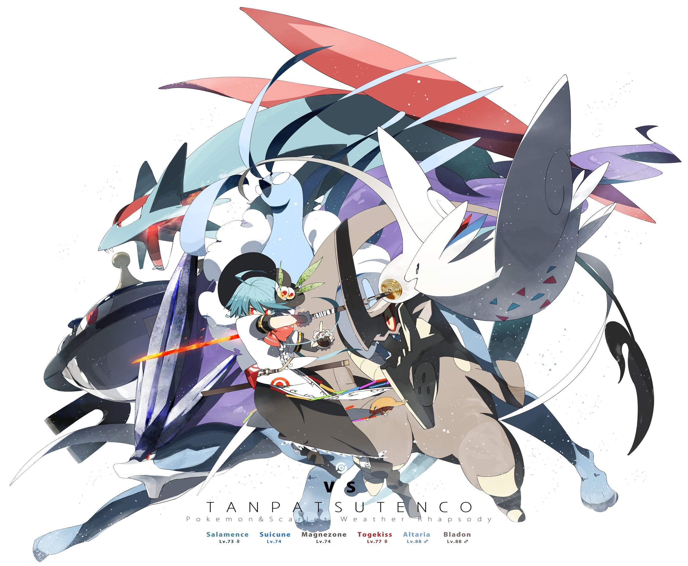 2372x1952 altaria crossover hinanawi tenshi katana magnezone pokemon salamence siirakannu suicune sword togekiss touhou weapon. konachan.net.com Anime Wallpaper