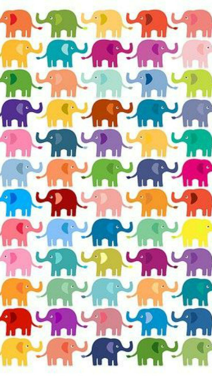 736x1308 Elephant Pattern Wallpaper Art image