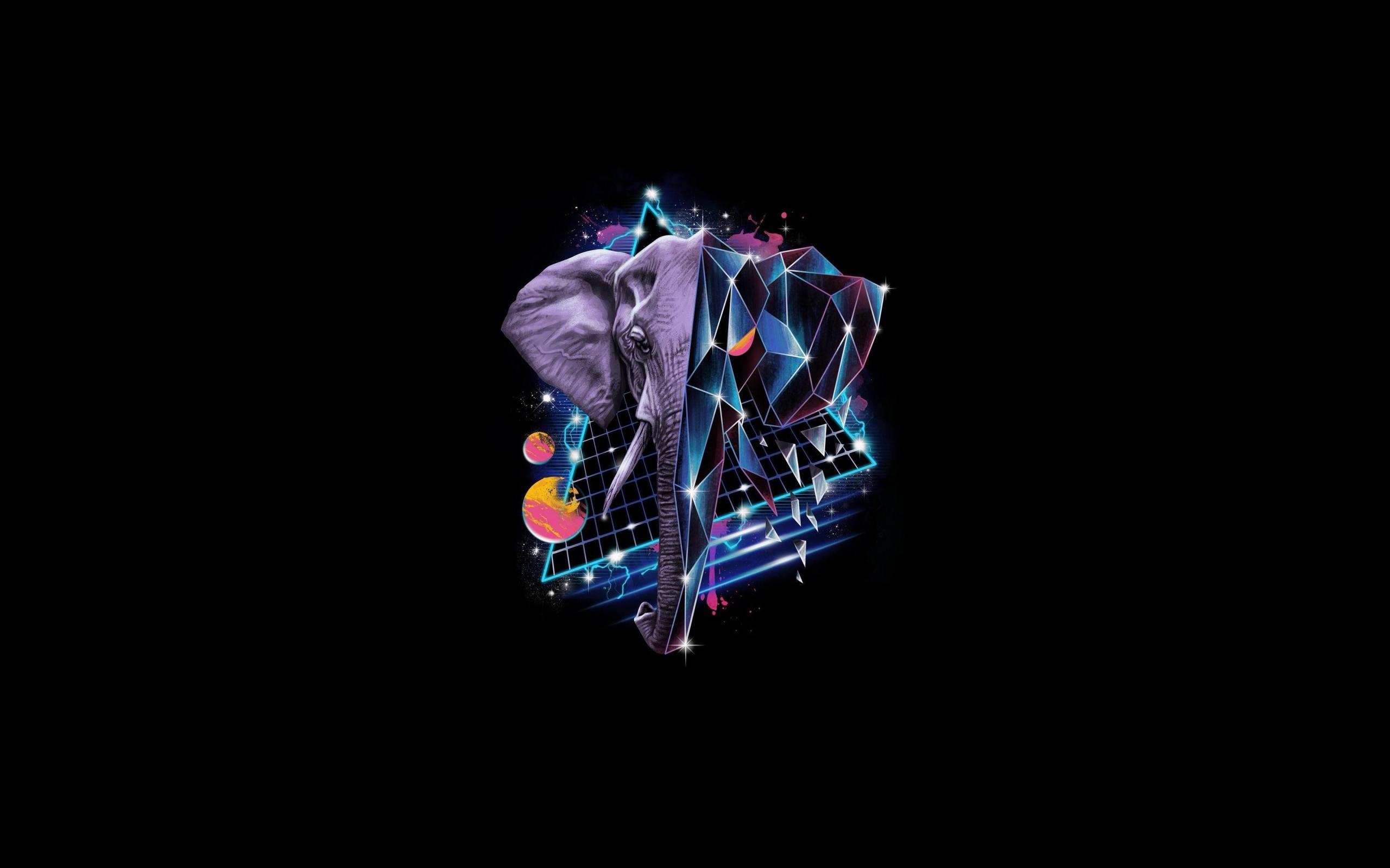 2560x1600 Artistic, Elephant, Retro Wallpaper & Background Image