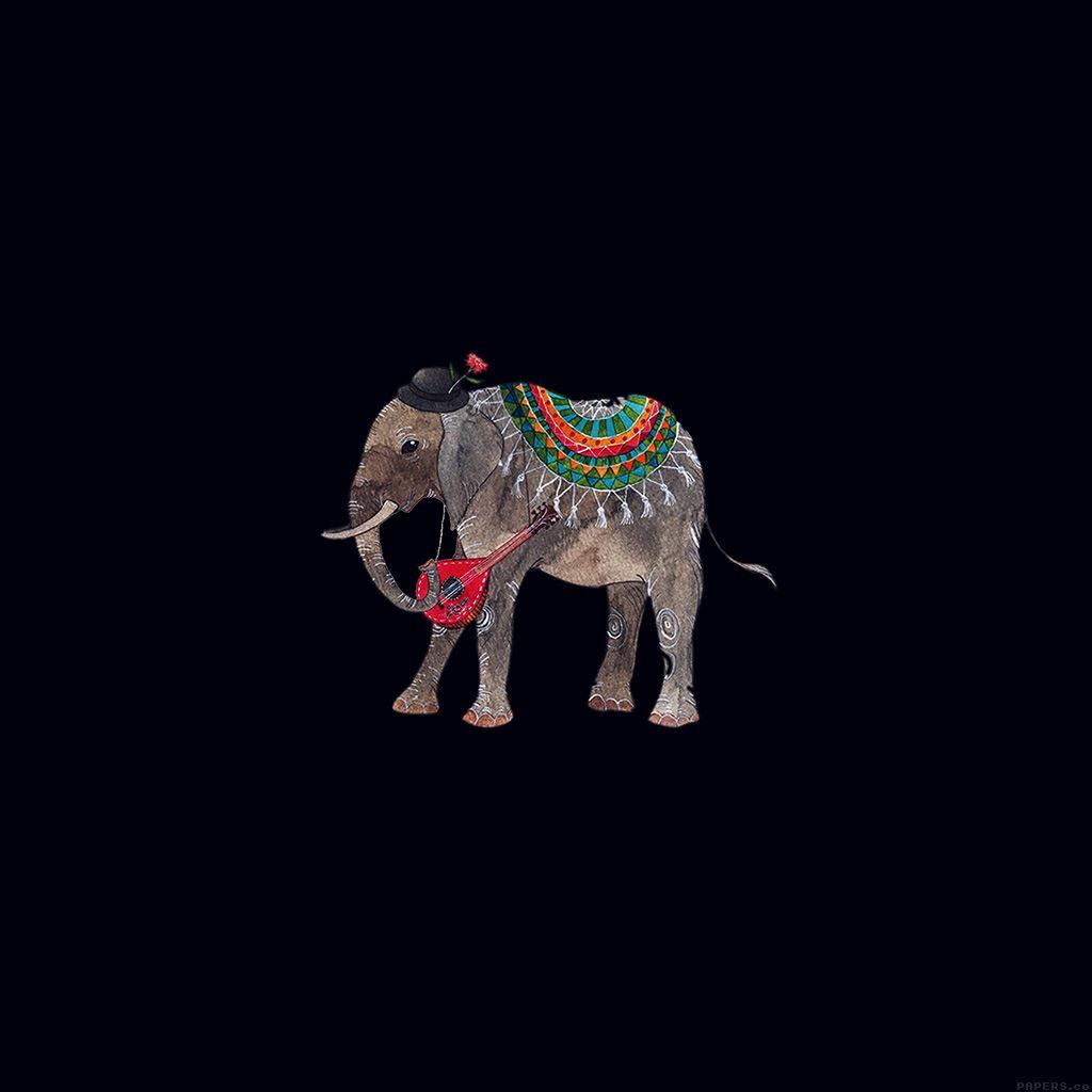 1024x1024 Elephant Illust Art iPad Wallpaper Free Download