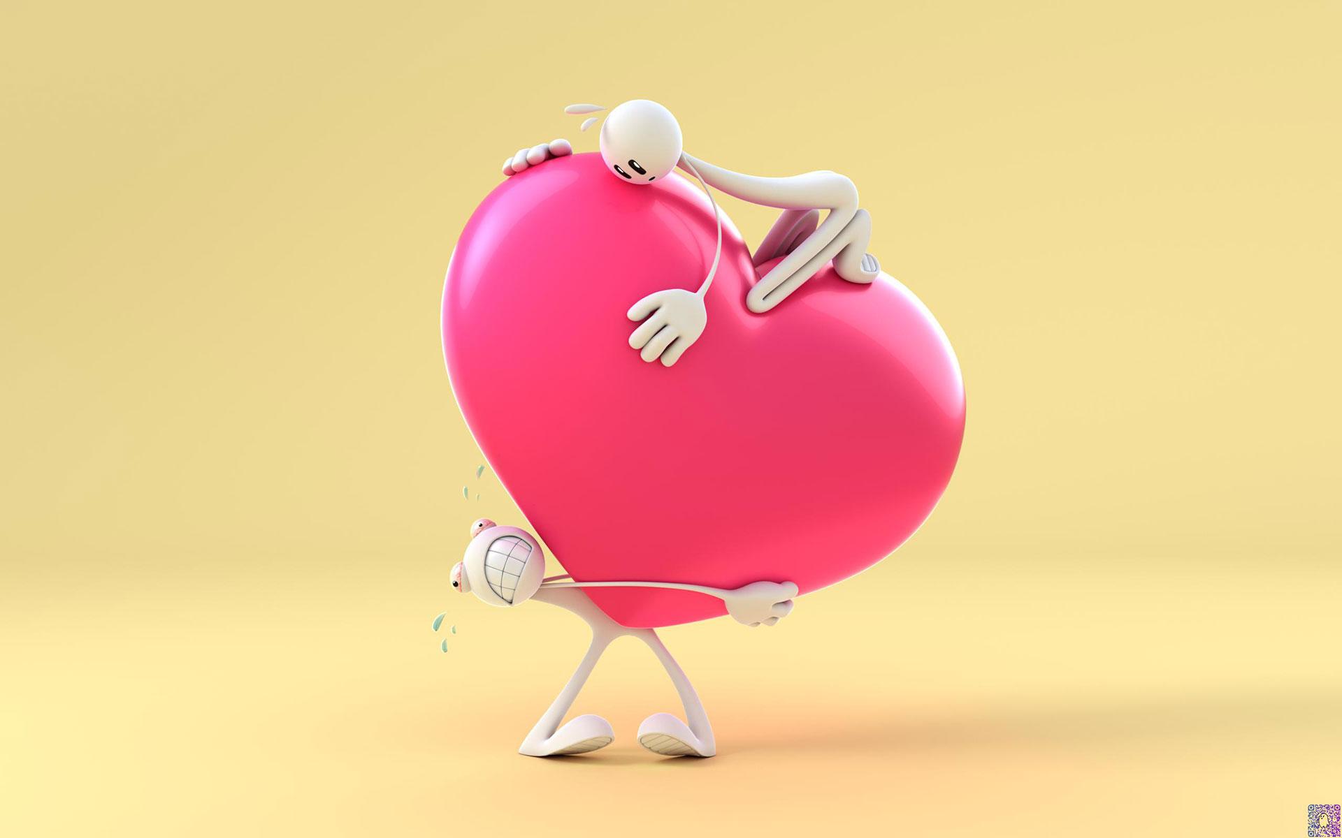 1920x1200 3D Wallpaper of Funny robots in love. Funny Love Picture
