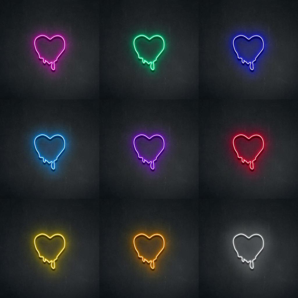 1024x1024 Melting Heart LED Neon Sign. Neon signs, Custom neon signs, Led neon signs