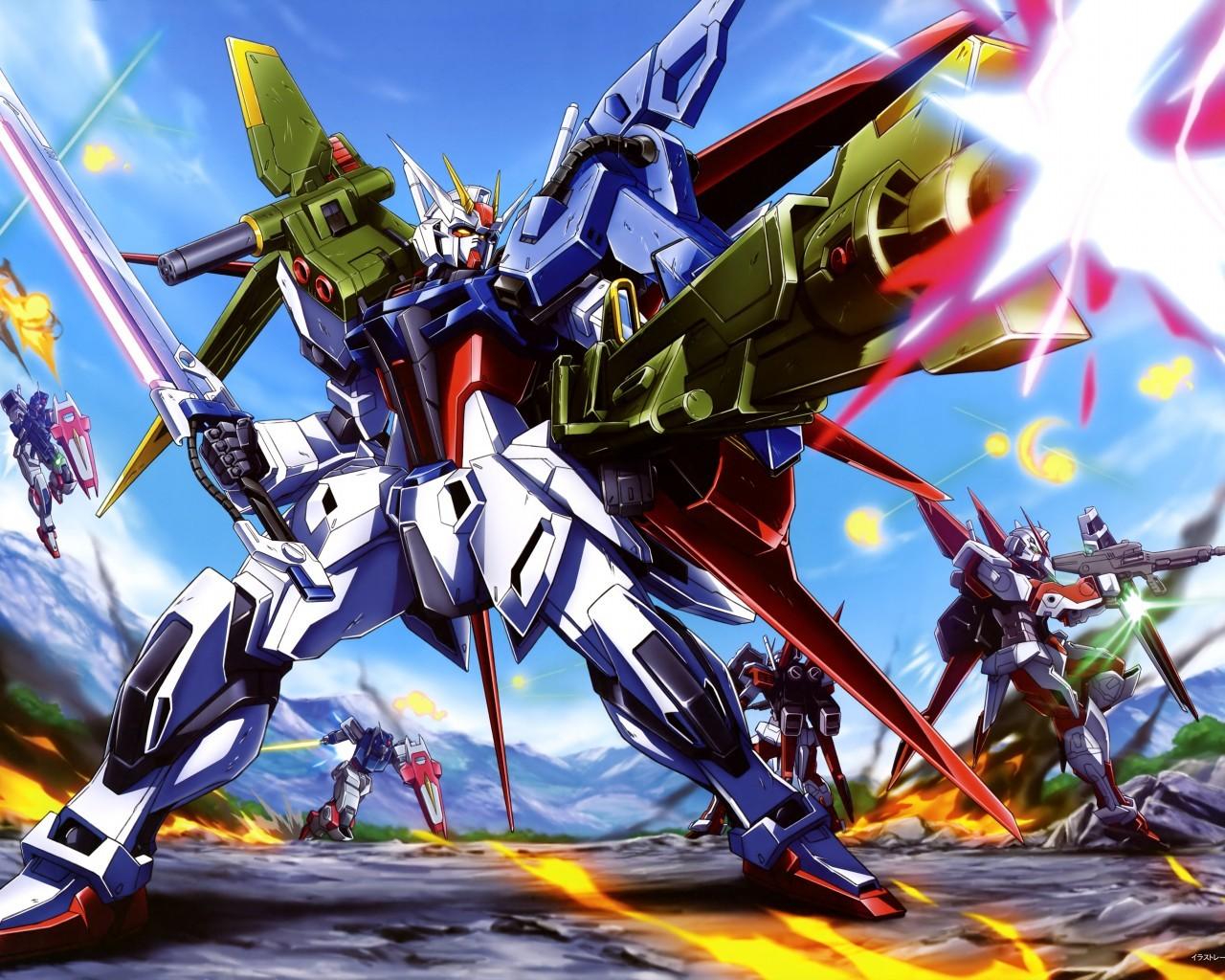 1280x1024 Download 1280x1024 Mobile Suit Gundam Seed, Robots, Mecha Anime, Sci Fi Wallpaper