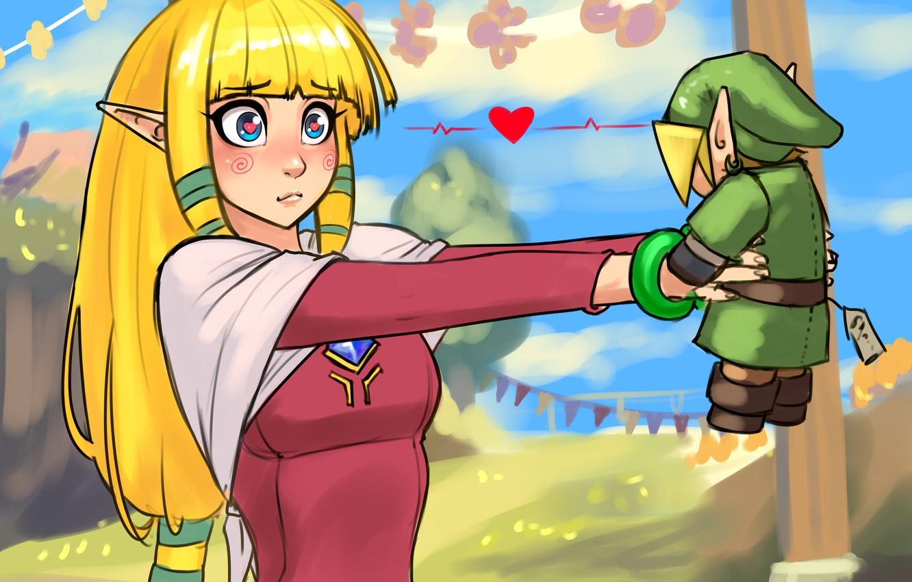 1332x850 Wallpaper girl, toy, art, zelda, The Legend of Zelda, link image for desktop, section игры