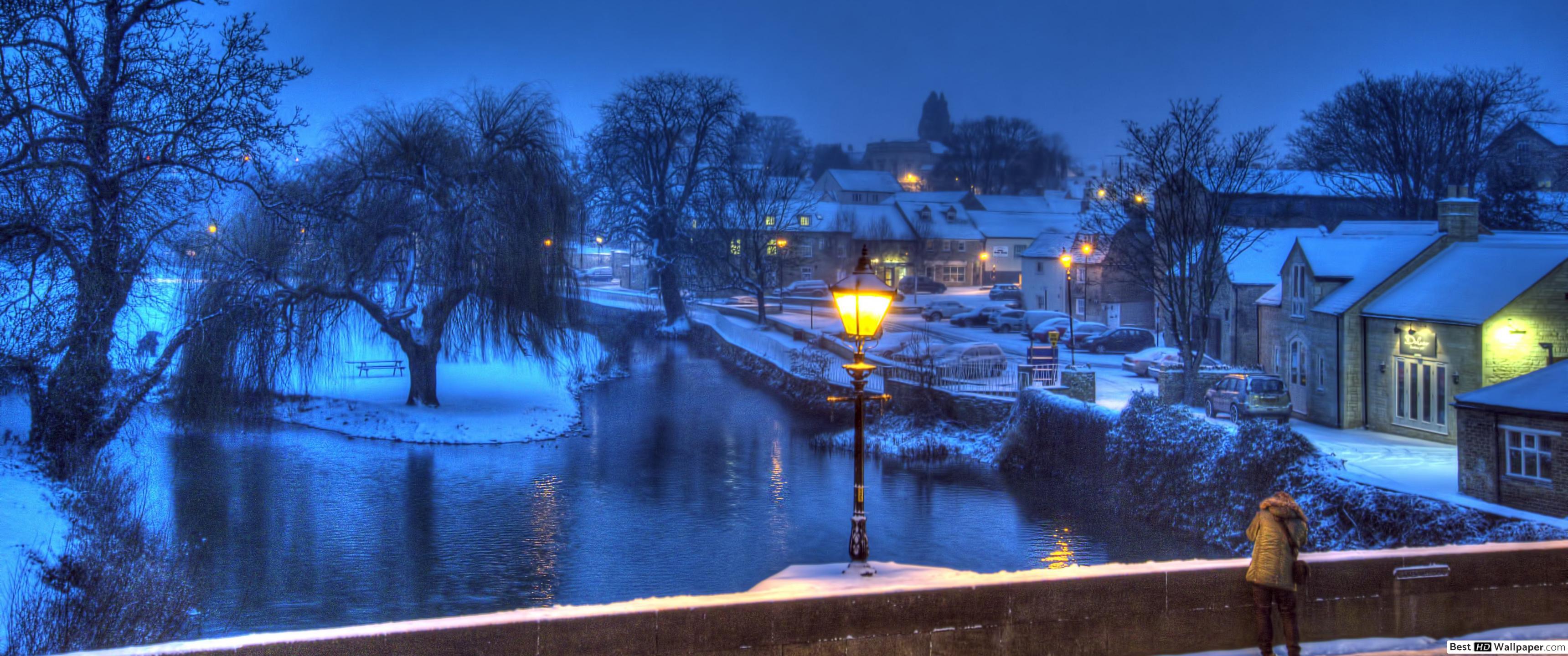 3440x1440 The Winter Night HD wallpaper download