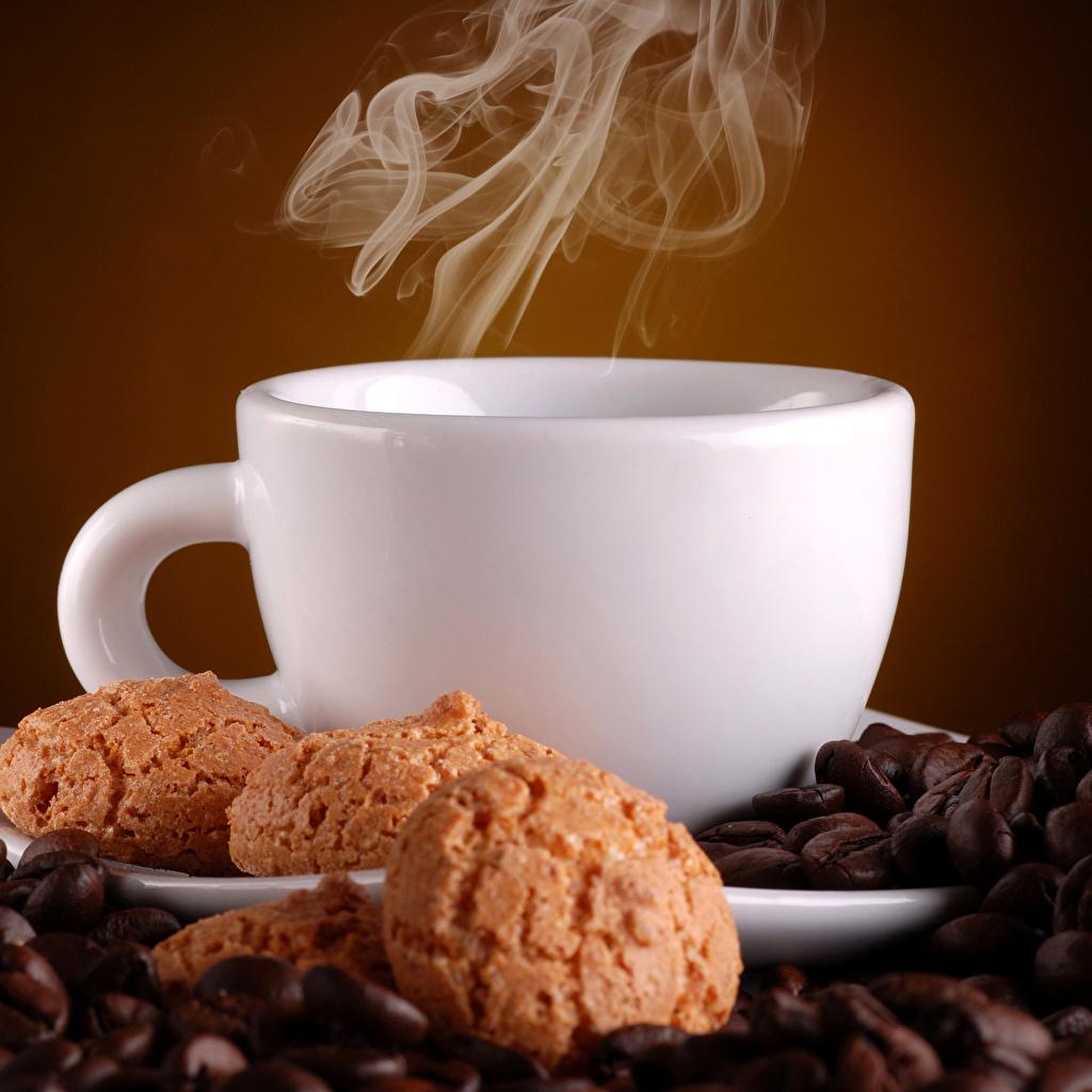 1024x1024 Picture Coffee Grain Cup Food Smoke Cookies