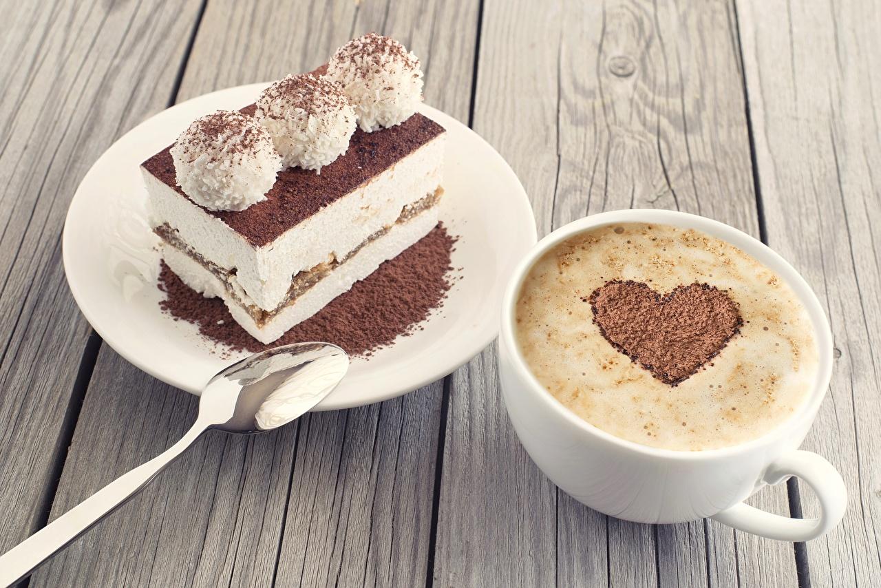 1280x854 Wallpaper Heart Chocolate Coffee Cappuccino Cup Food Little cakes