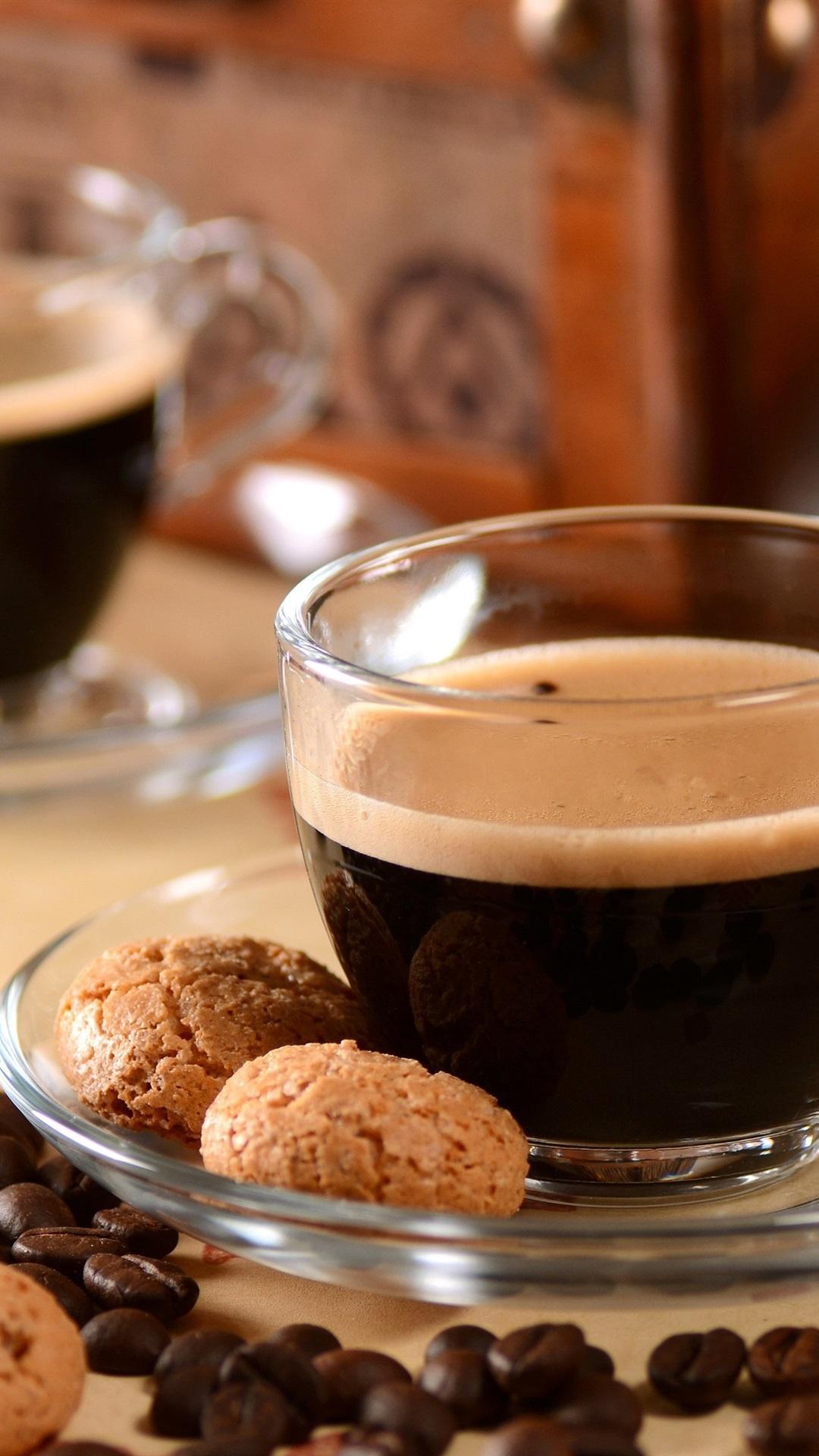 1080x1920 Wallpaper Coffee beans, cookies, cups 3840x2160 UHD 4K Picture, Image