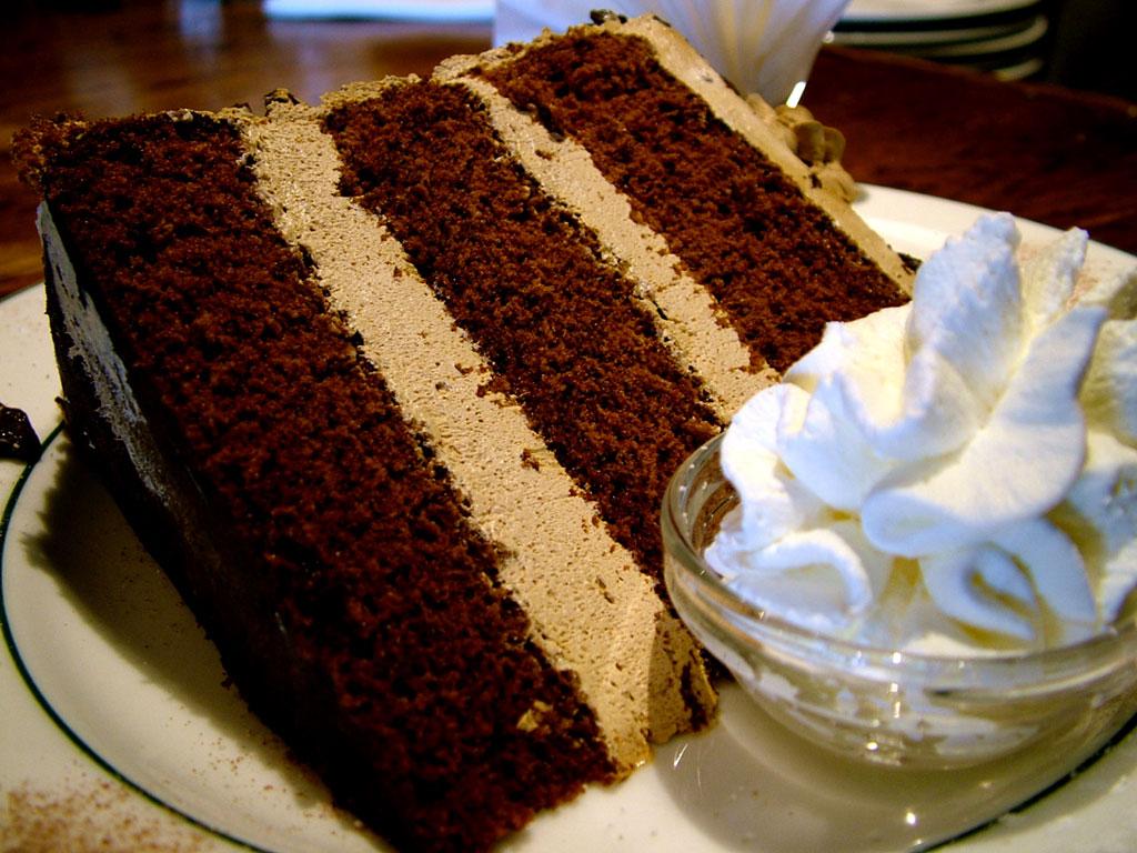 1024x768 Chocolate And Coffee Cake With Cream