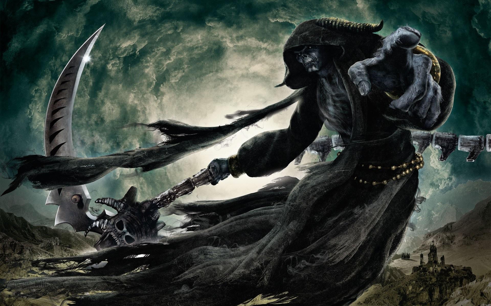 1920x1200 #devils, #fantasy art, #Grim Reaper, wallpaper HD Wallpaper