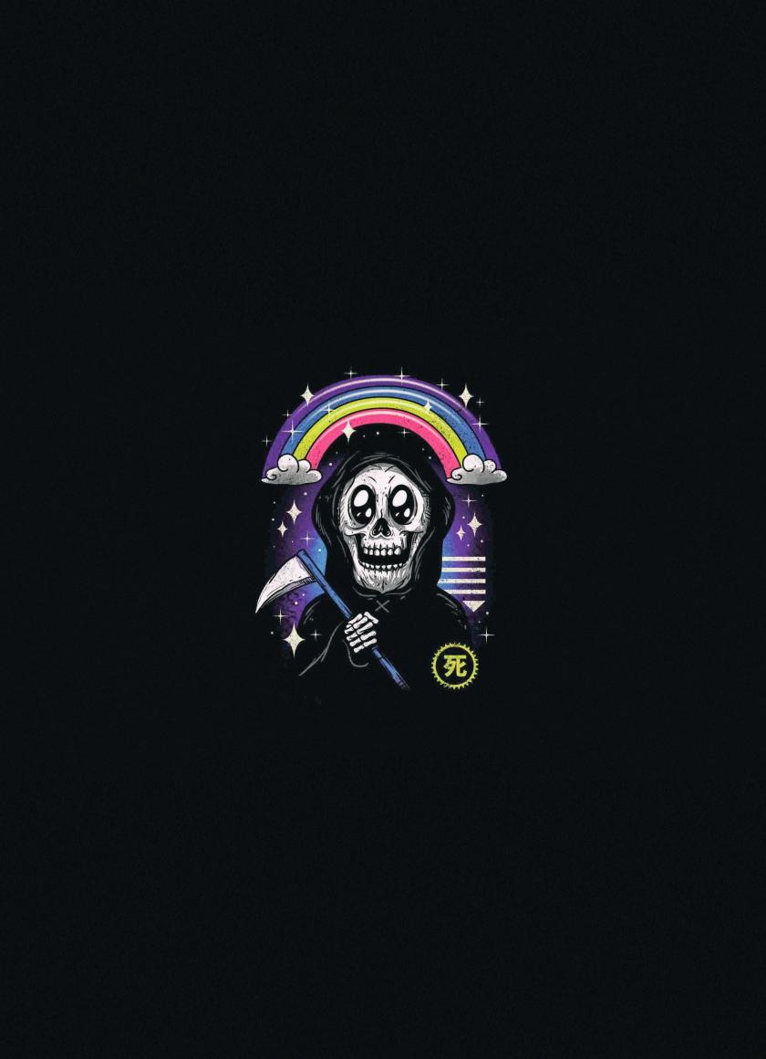 840x1160 Download happy, grim reaper, minimal, art 840x1160 wallpaper, iphone iphone 4s, ipod touch, 840x1160 HD image, background, 14710