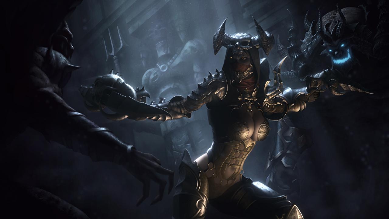 1280x720 Desktop Wallpaper Diablo III Armor Warriors Reaper of Souls, Demon