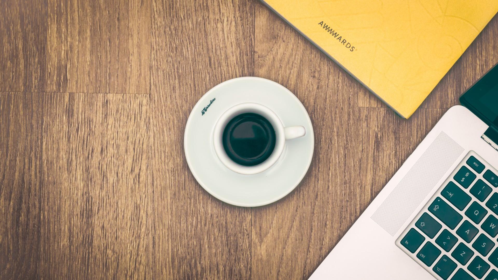 1920x1080 Download 1920x1080 Coffee, Cup, Notebook, Top View, Table Wallpaper for Widescreen