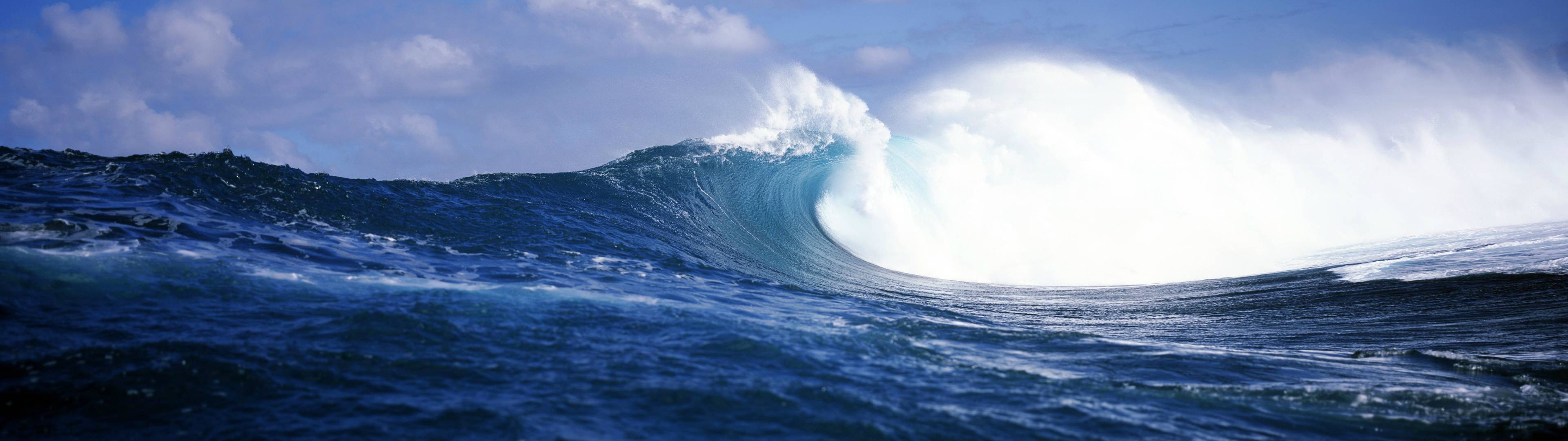 3840x1080 Ocean Wave Dual Screen Wallpaperx1080