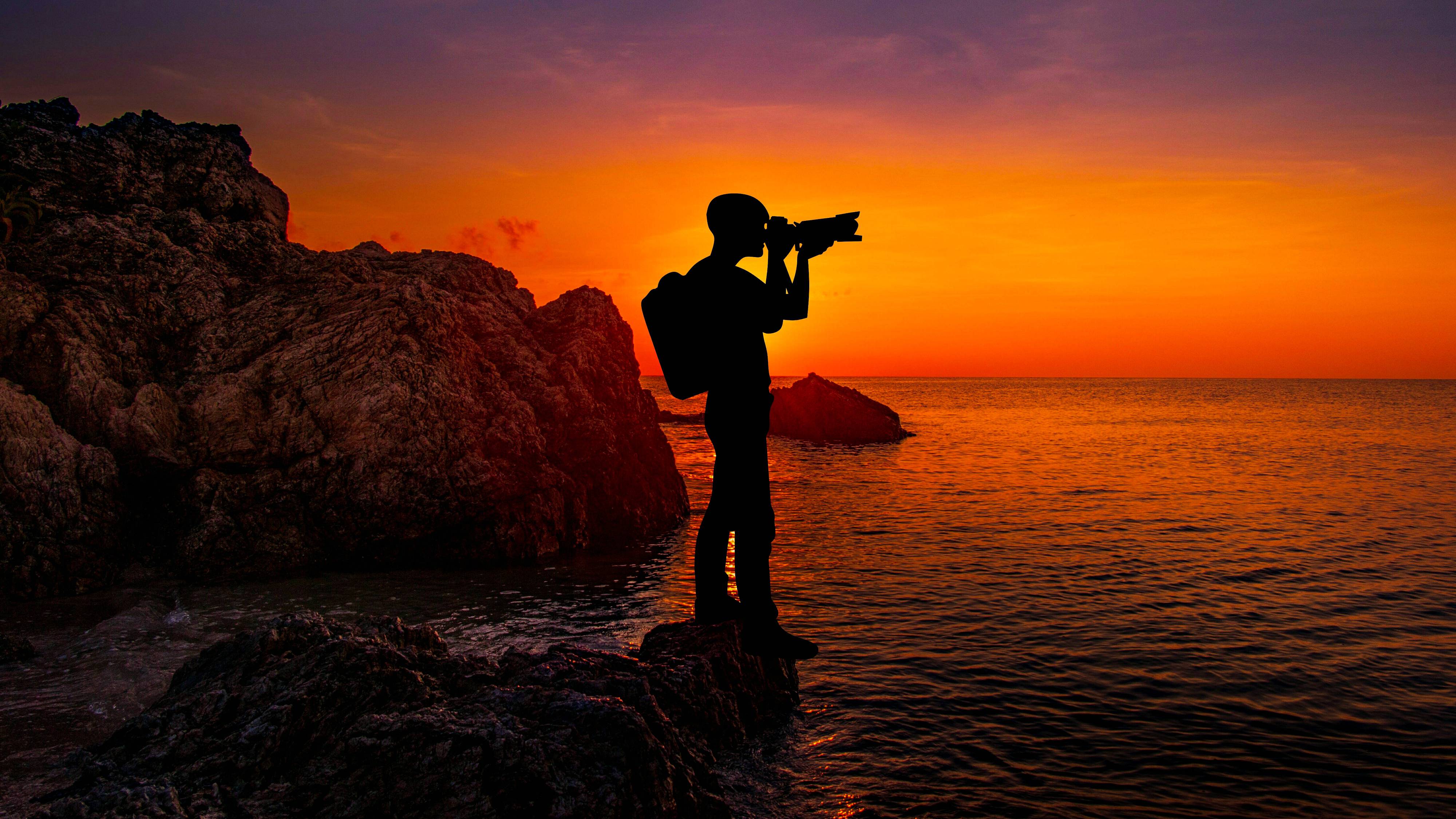 4000x2250 Photographer Sunset 4K Wallpaper