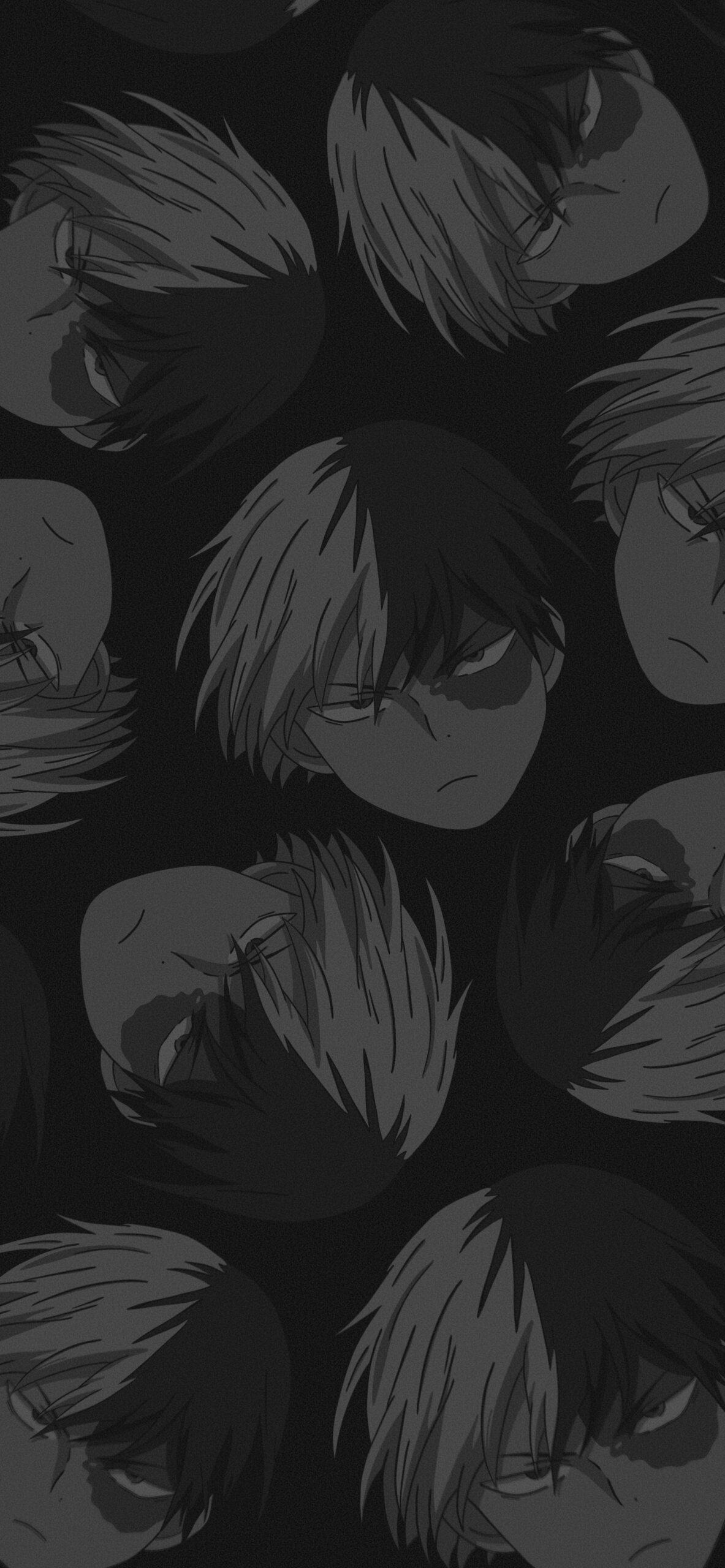 1183x2560 Shoto Todoroki Wallpaper on black