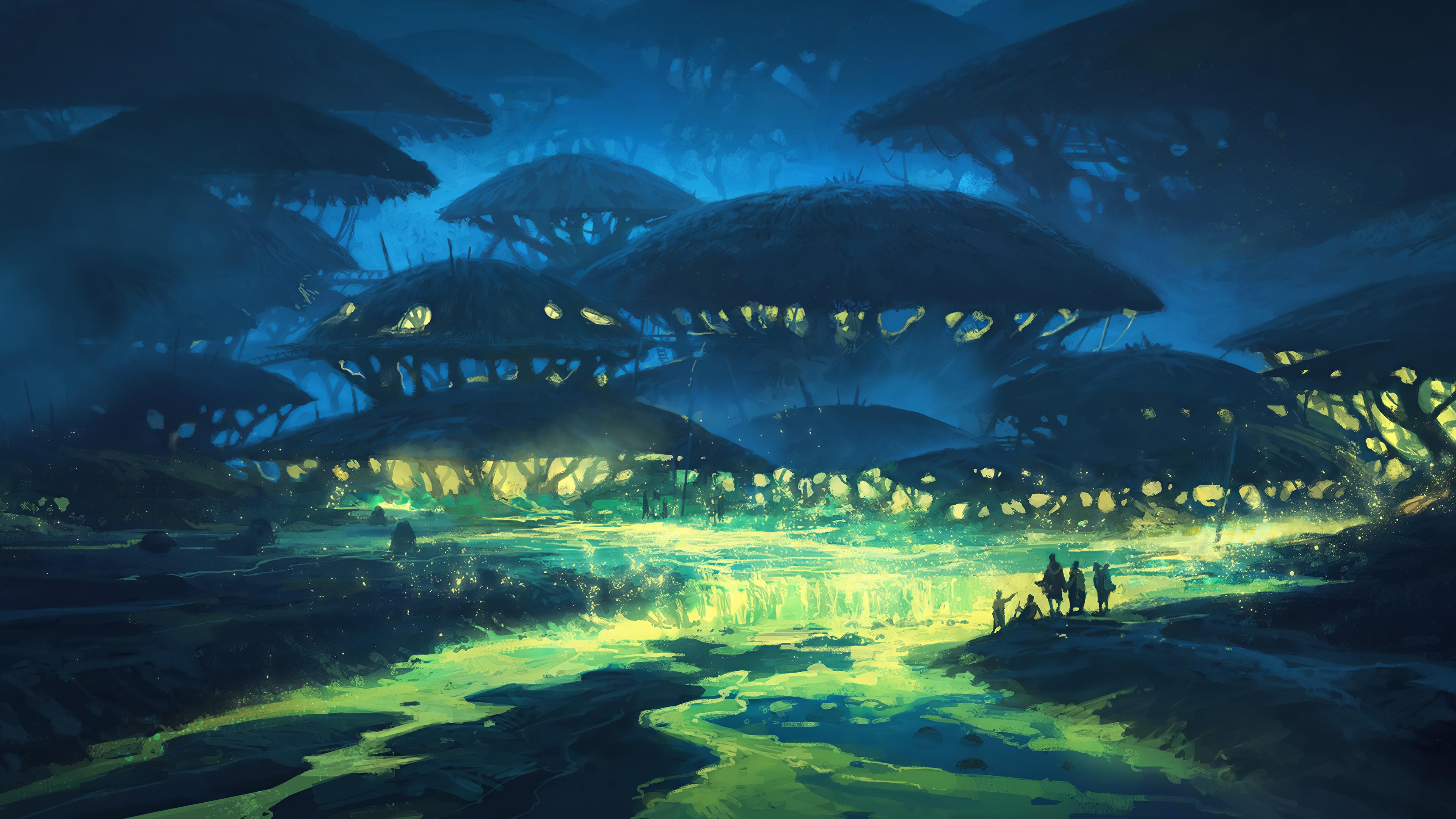 3840x2160 Jellyfish Village 4k 2048x1152 Resolution HD 4k Wallpaper, Image, Background, Photo and Picture