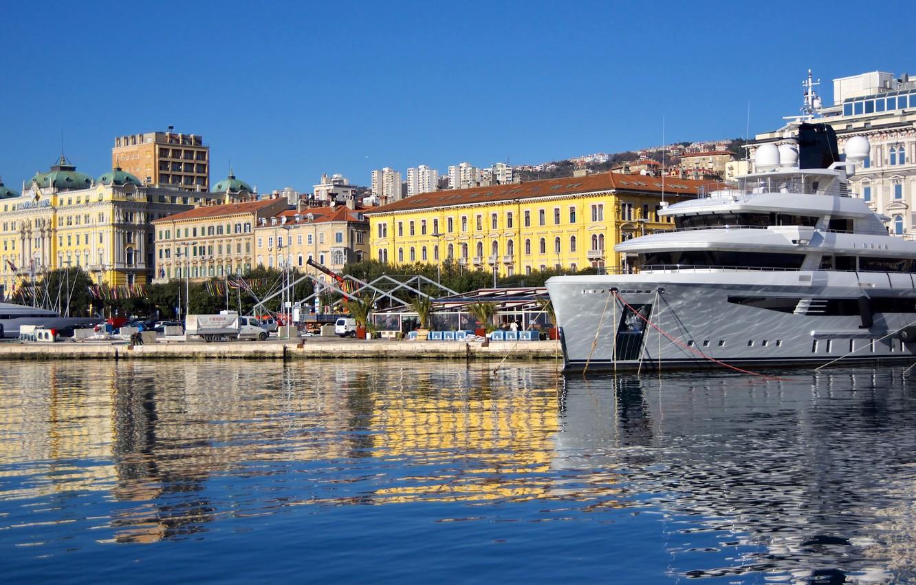1332x850 Wallpaper sea, home, boat, Croatia, Rijeka image for desktop, section город