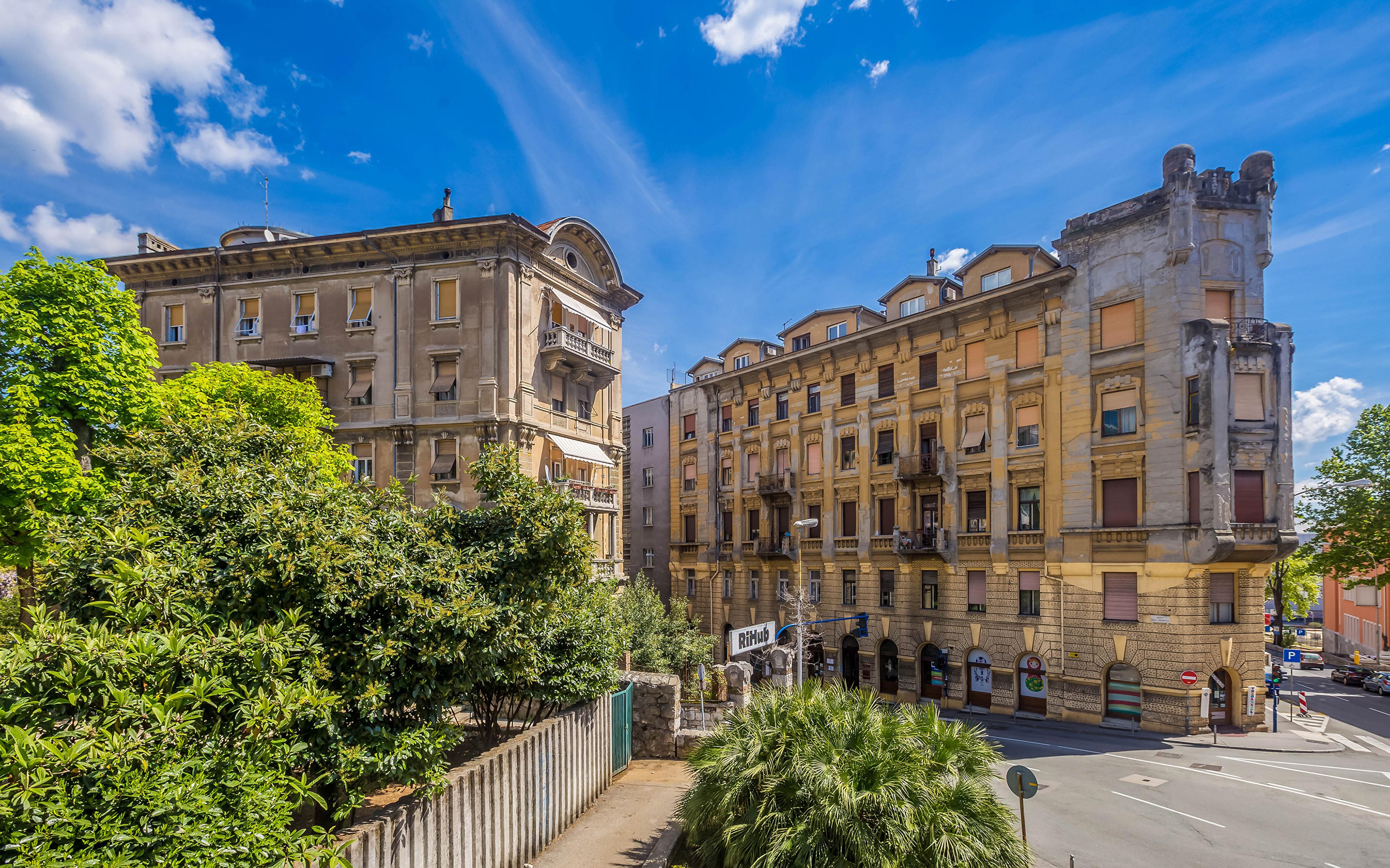 3840x2400 Wallpaper Croatia Rijeka Street Cities Building 3840x2400