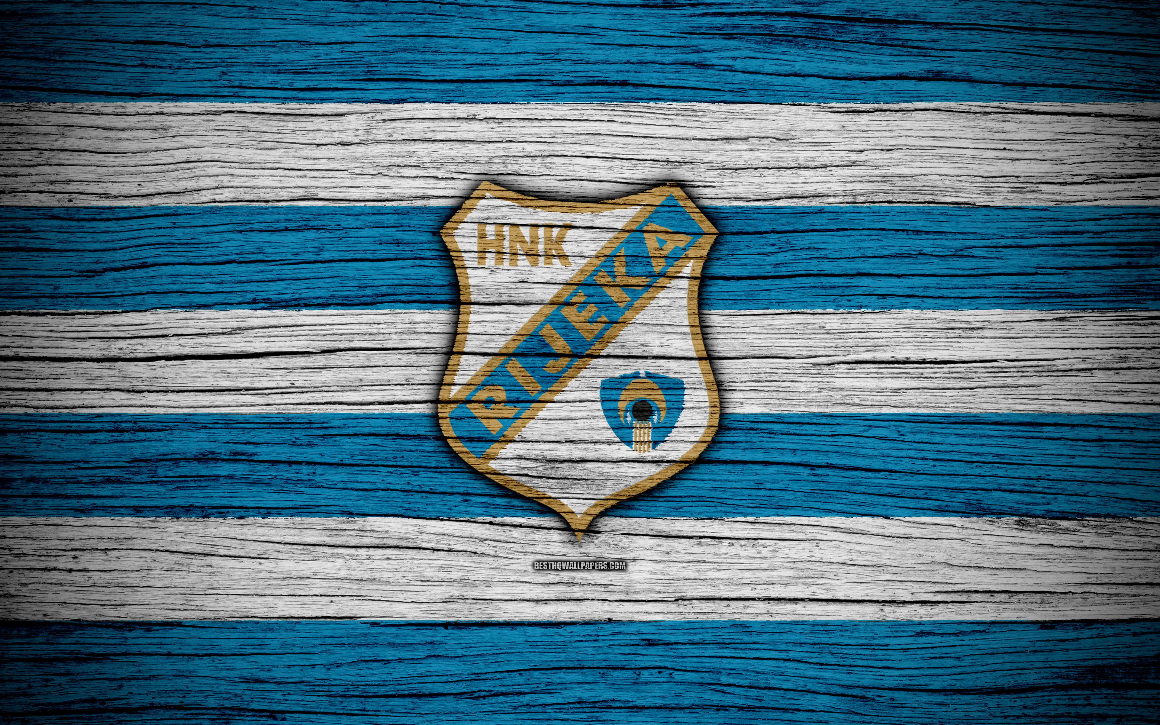 3840x2400 Download wallpaper Rijeka, 4k, HNL, art, soccer, football, Croatia, FC Rijeka, wooden texture, logo, football club, Rijeka FC for desktop with resolution 3840x2400. High Quality HD picture wallpaper