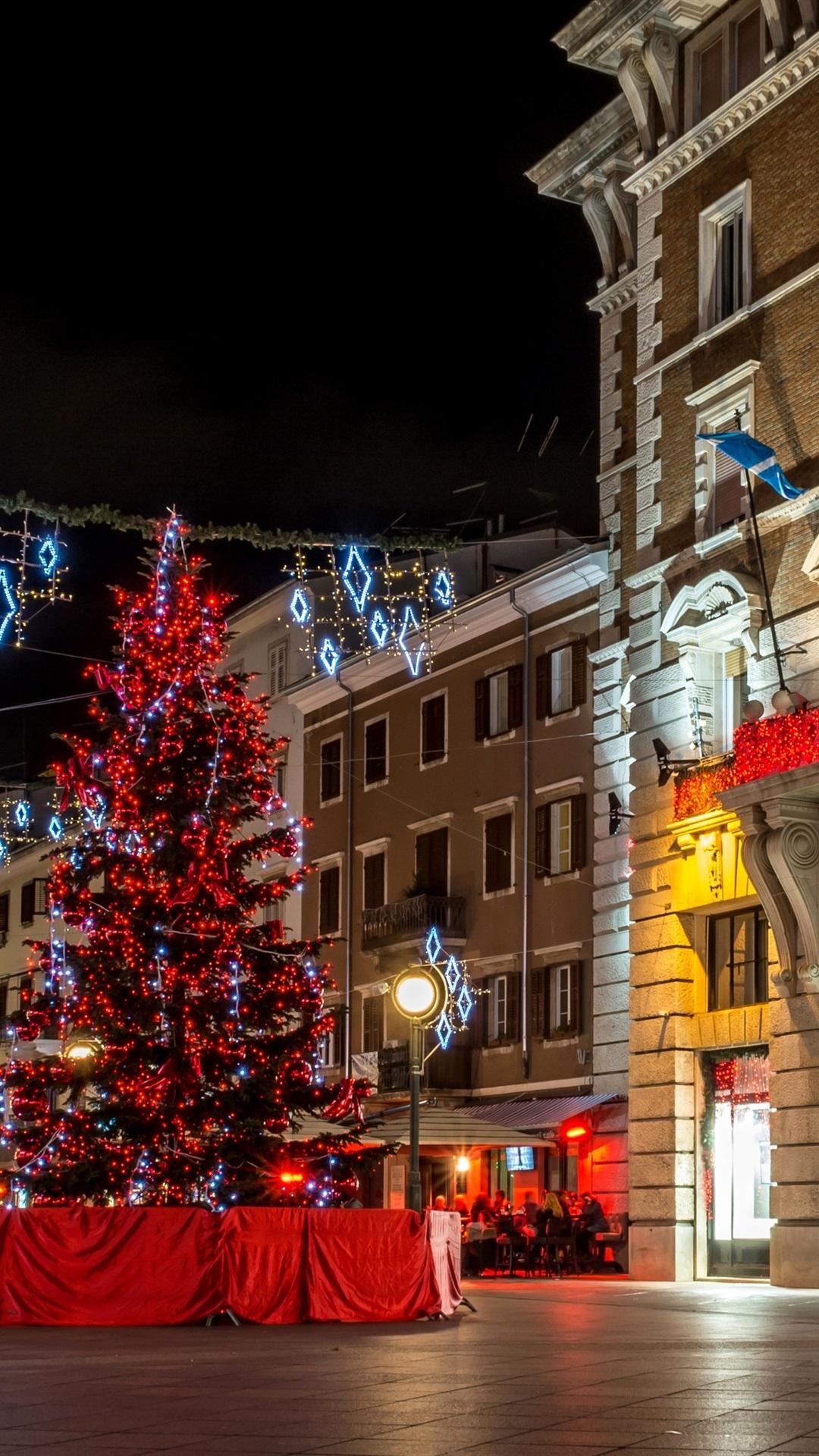 1080x1920 Croatia, Rijeka, New Year, Lights, Night, City 1080x1920 IPhone 8 7 6 6S Plus Wallpaper, Background, Picture, Image