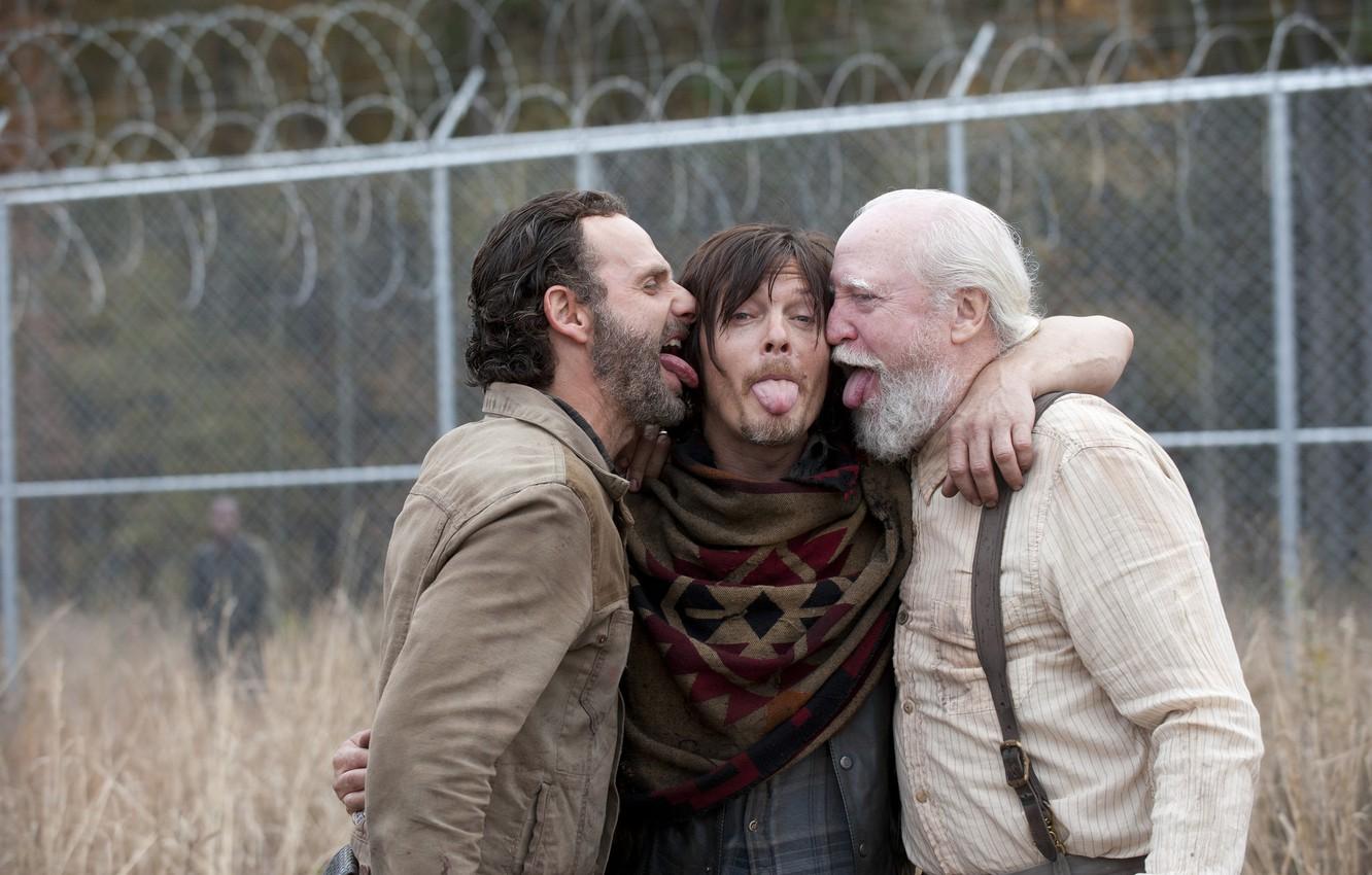 1332x850 Wallpaper mood, languages, The Walking Dead, The walking dead, Andrew Lincoln, Norman Reedus, Scott Wilson image for desktop, section настроения