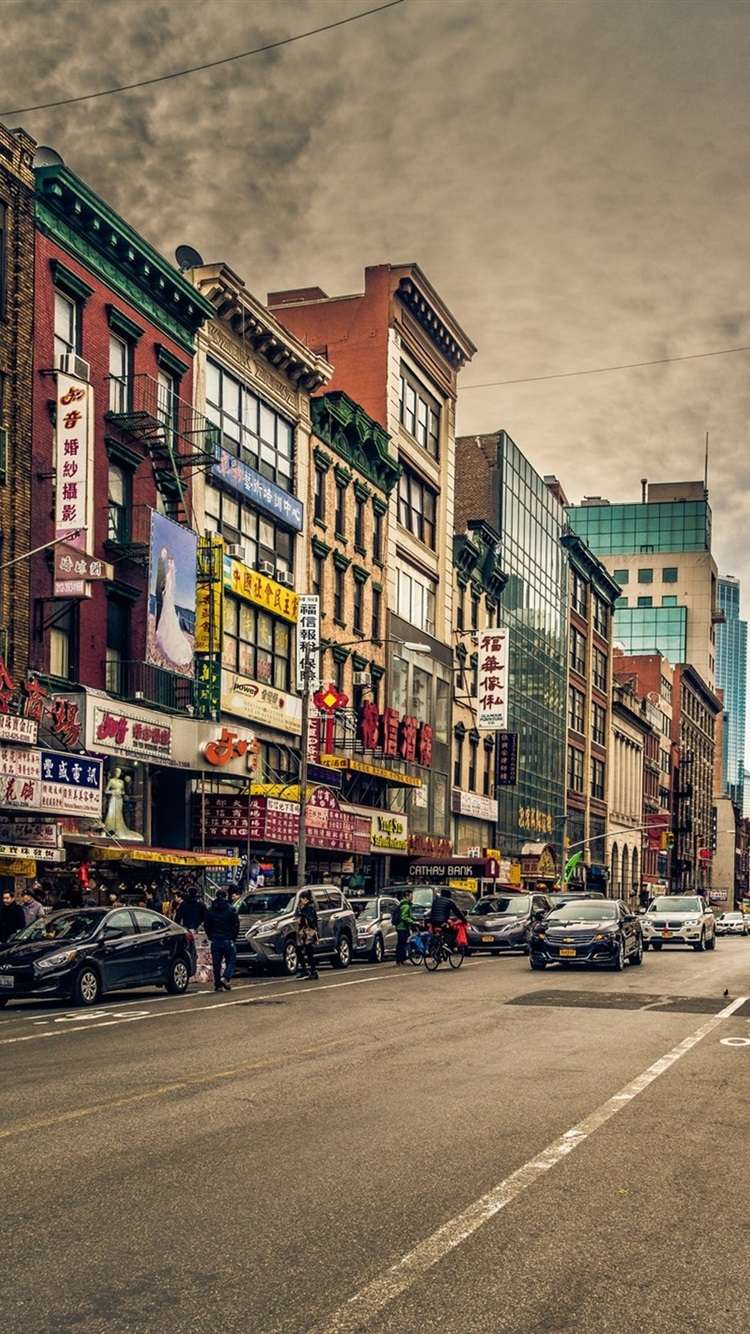 750x1334 iPhone Wallpaper City Street