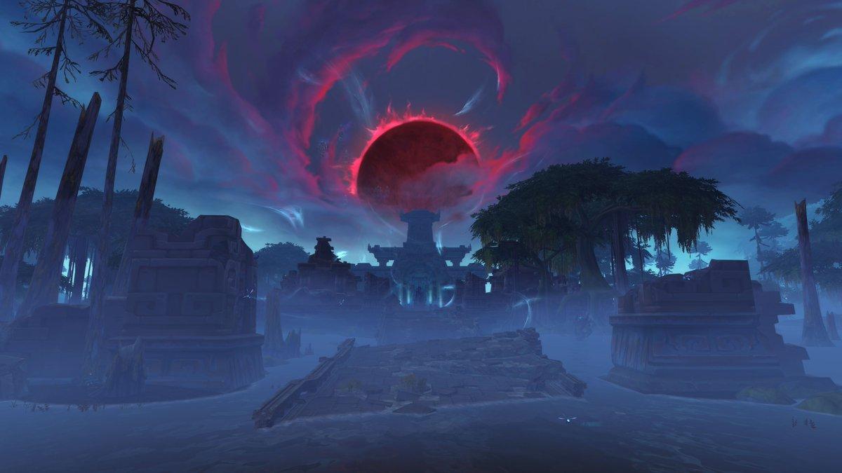 1200x675 Dave Glennon: Viking Shipwright, Orlog Grandmaster swear that Bwonsamdi's temple in the new WoW expansion is simultaneous album cover tribute and the best Blood Moon art never printed