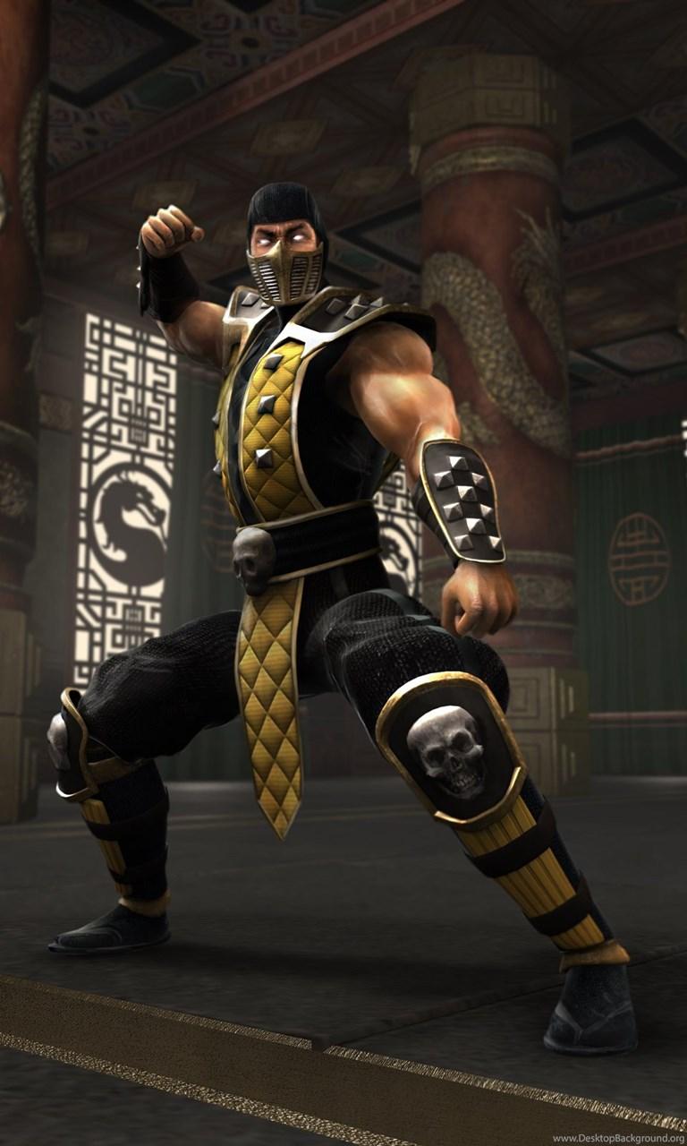 768x1280 Mortal Kombat Mortal Kombat Logo Scorpion Wallpaper Desktop Background