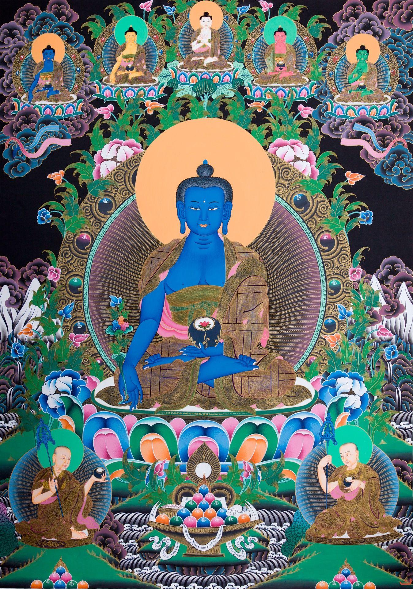 1348x1920 Bhaiṣajyaguru (Medicine Buddha) │ 藥師佛. Buddha art, Buddha painting, Buddha