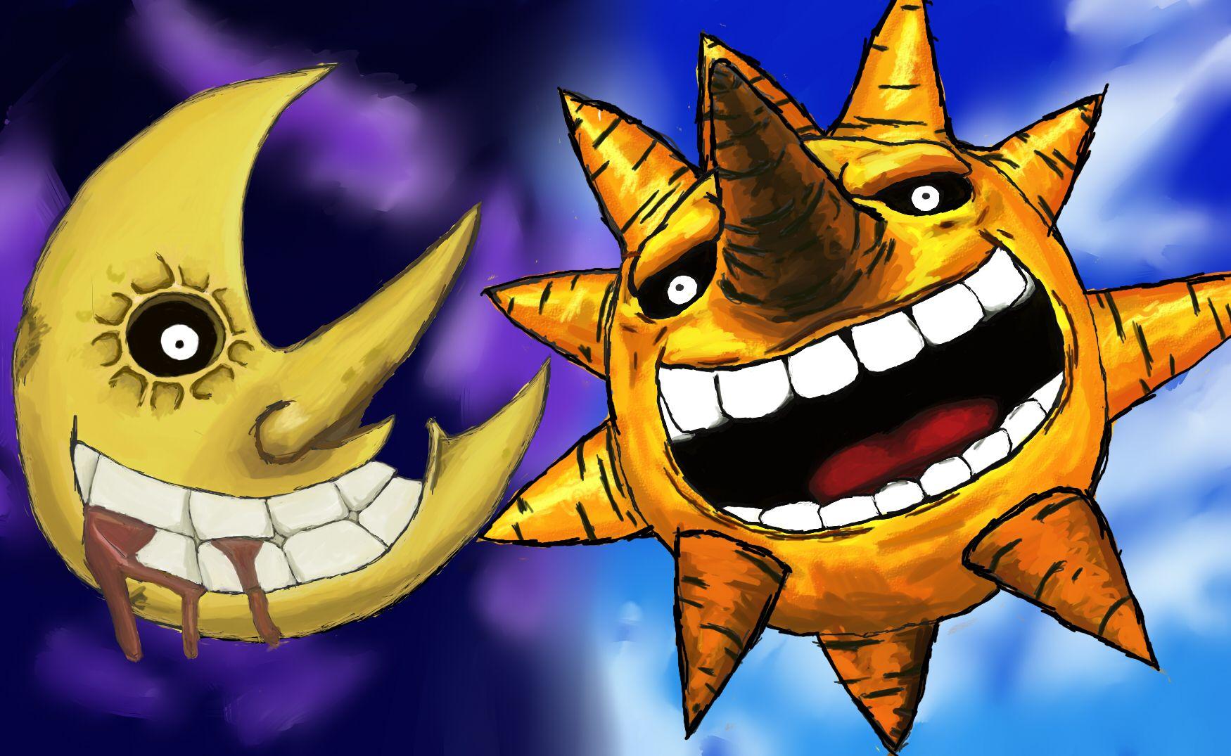 1750x1075 The sun and moon from Soul Eater. Soul eater moon, Soul eater, Anime leg