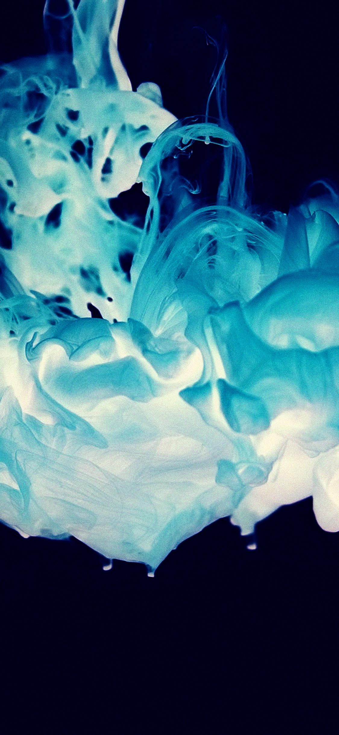 1125x2436 Blue Smoke Art Wonderful Wallpaper