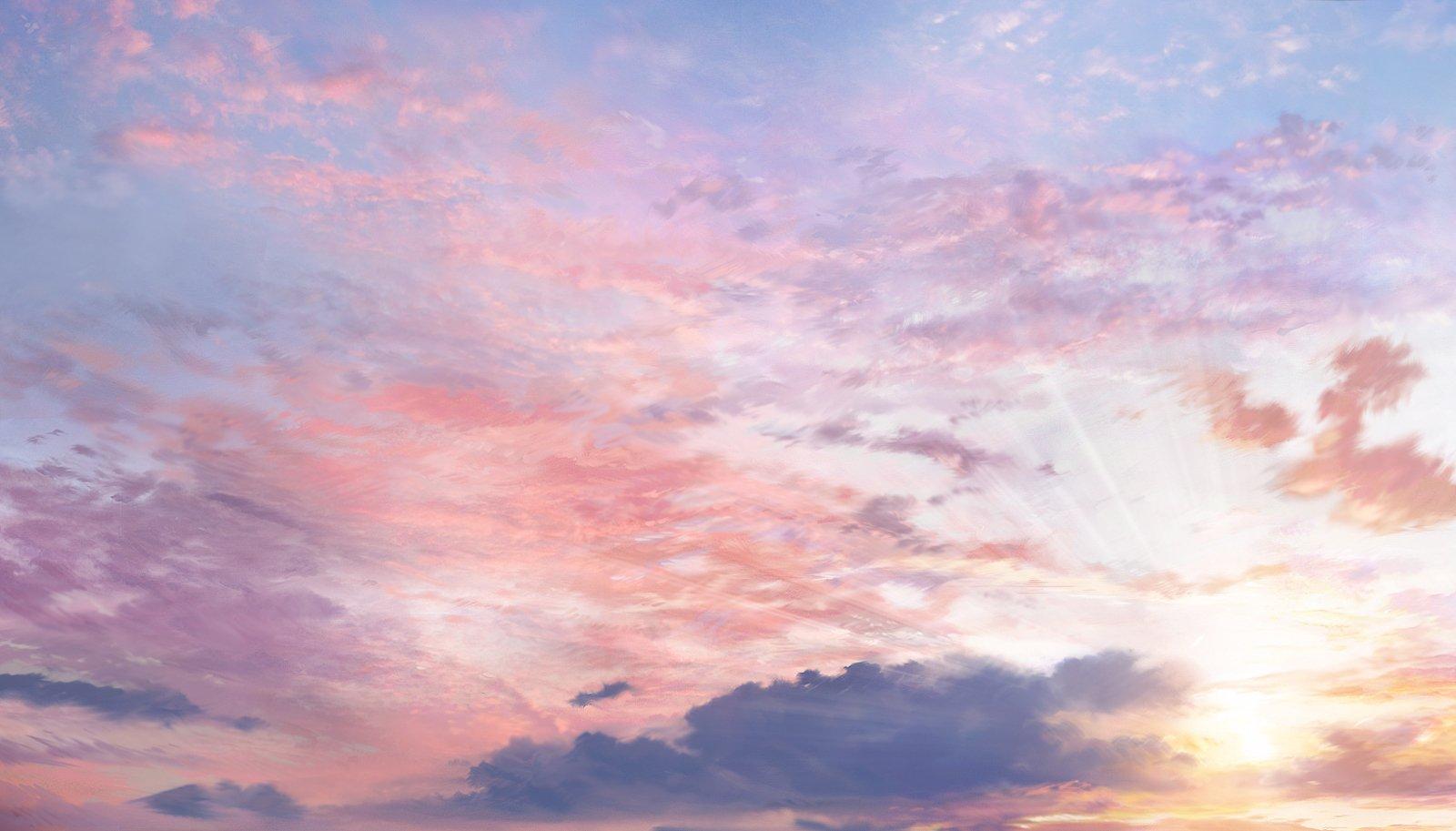 1600x913 clouds, Nobody, Original, Samurai, Masa, Scenic, Sky, Sunset Wallpaper HD / Desktop and Mobile Background