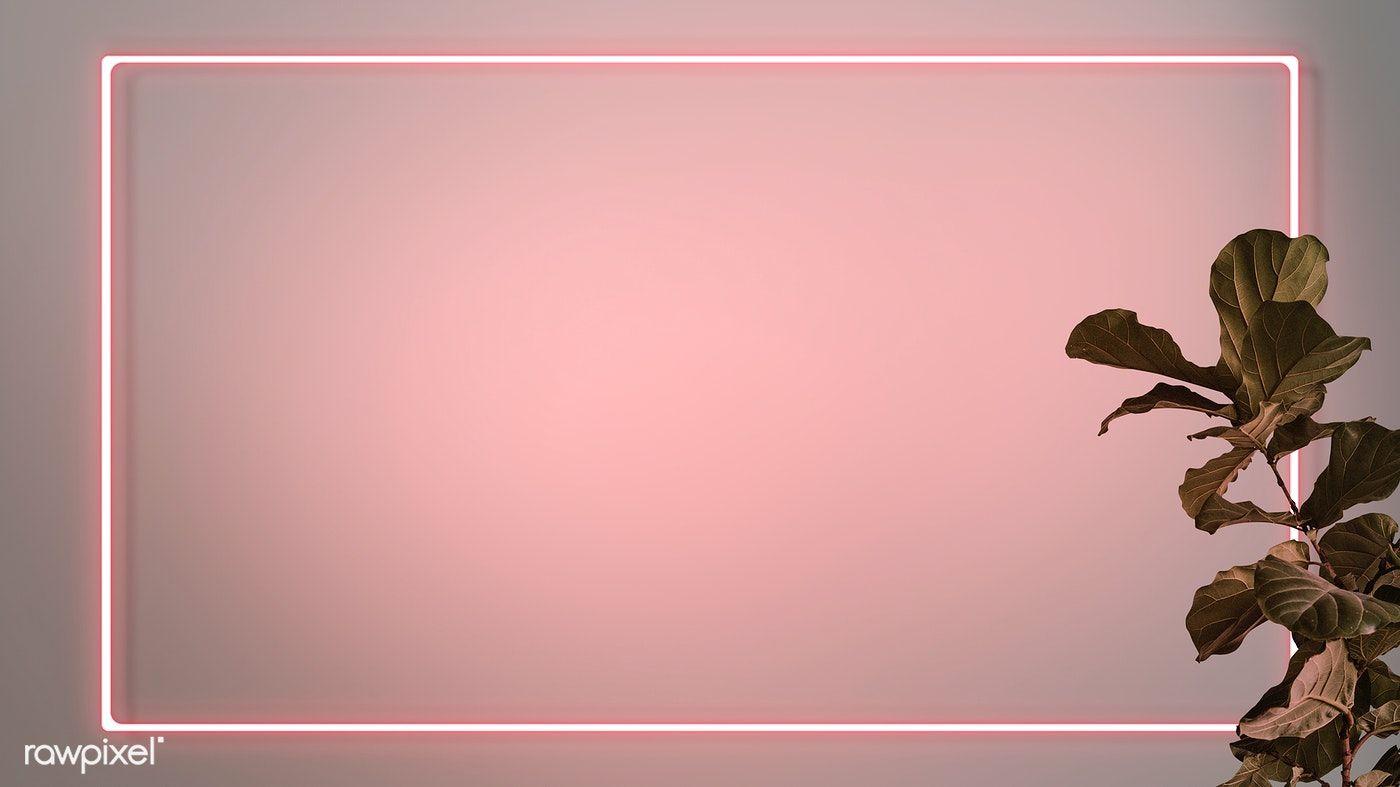 1400x787 Download premium illustration of Pink neon lights frame with a fiddle leaf. Pink neon lights, Youtube banner background, Neon lighting