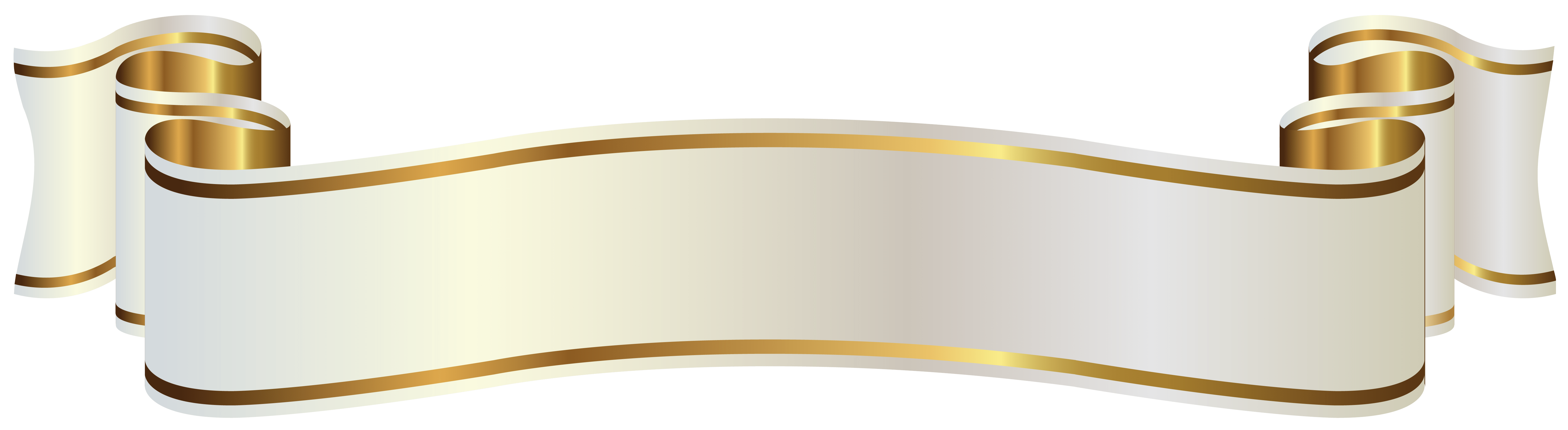 6258x1717 White and Gold Banner PNG Clipart Image​-Quality Image and Transparent PNG Free Clipart. Ribbon banner, Gold banner, Ribbon png