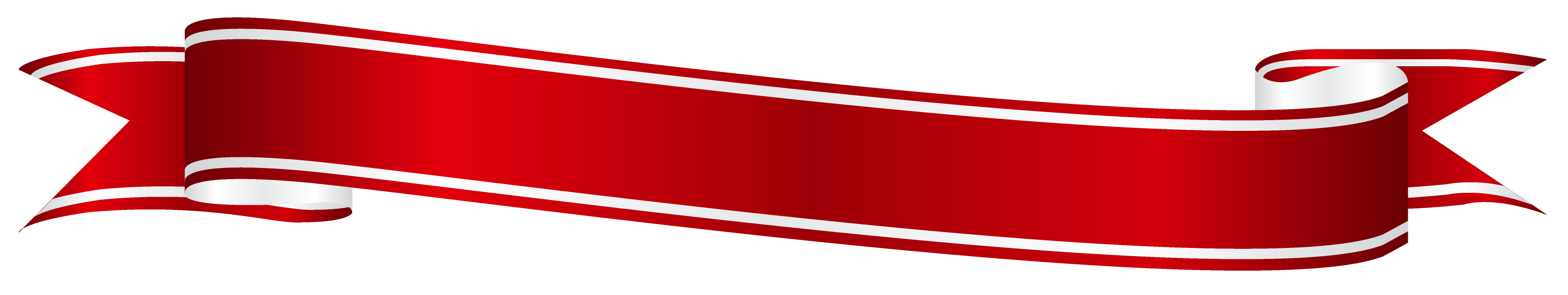 3670x690 Free Red Ribbon Banner PNG Picture