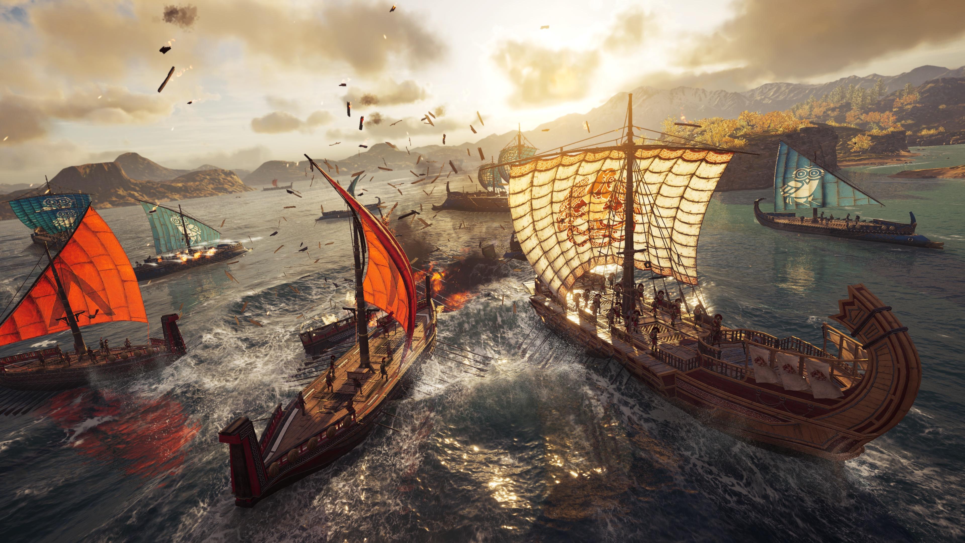 3840x2160 Assassin's Creed: Odyssey Epic Naval Battle 4K