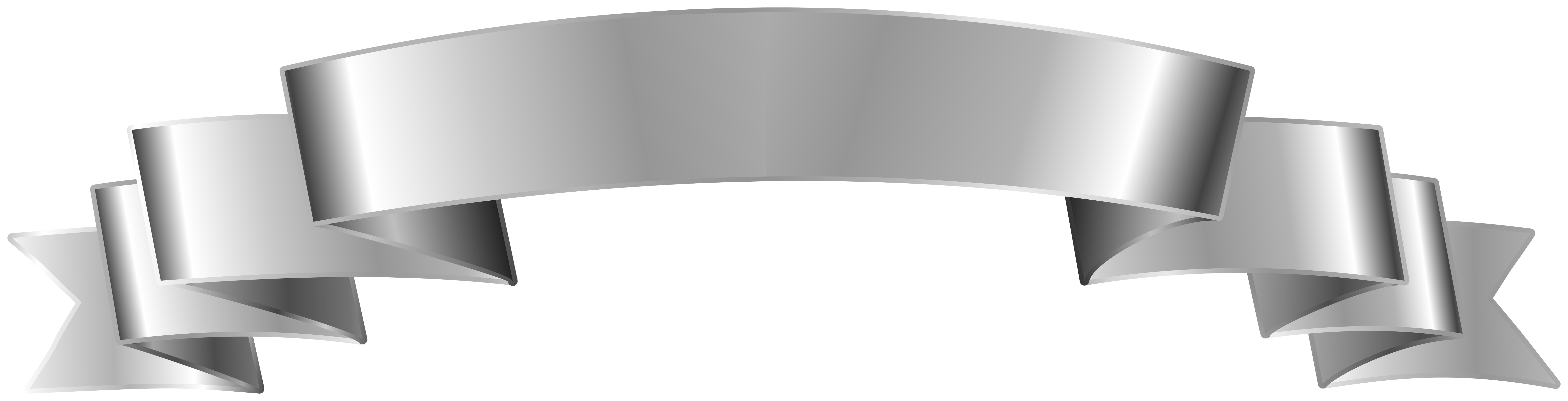 8000x2047 Silver Banner Clip Art Image​-Quality Image and Transparent PNG Free Clipart