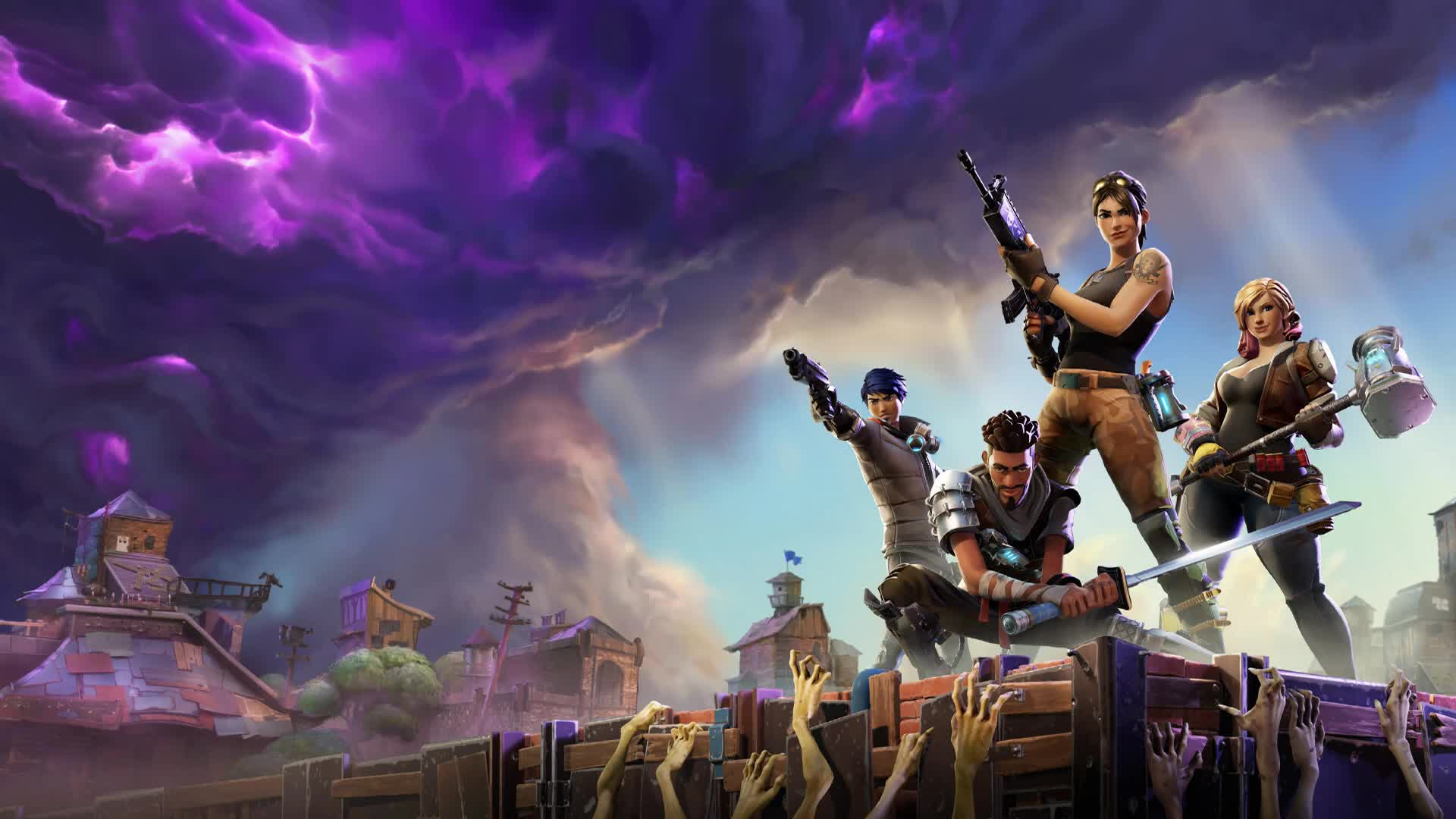 1920x1080 Fortnite Team Zombies Tornado Animated Desktop Wallpaper Desktop Wallpaper