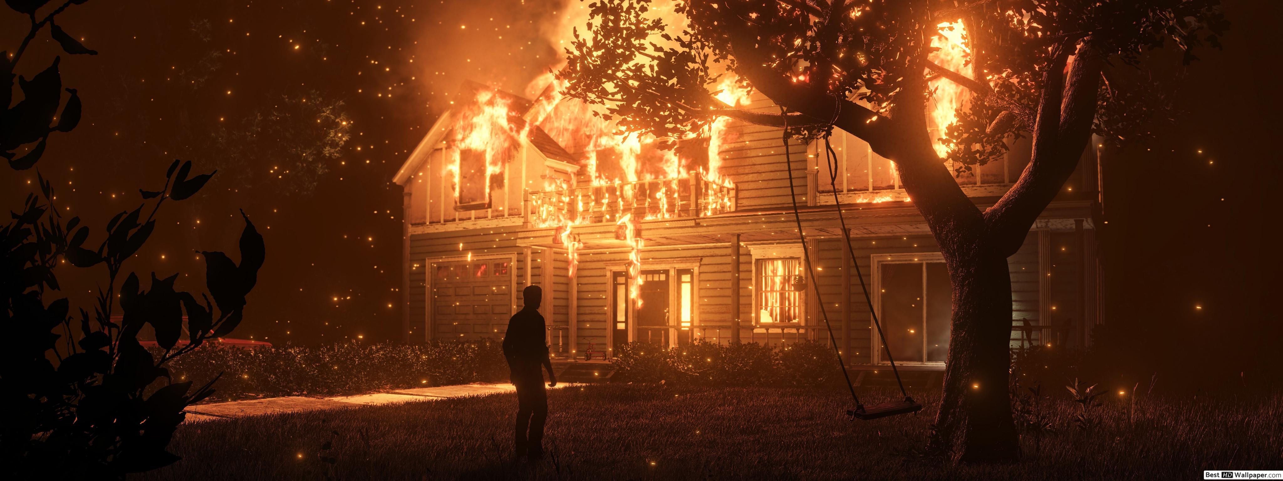 4096x1536 The Evil Within 2 on Fire HD wallpaper download