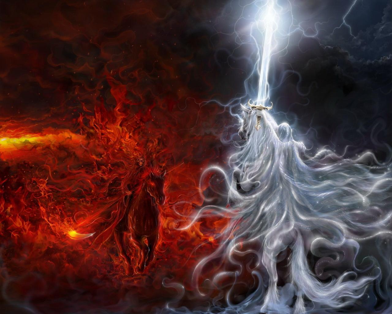 1280x1024 Good And Evil Wallpaper