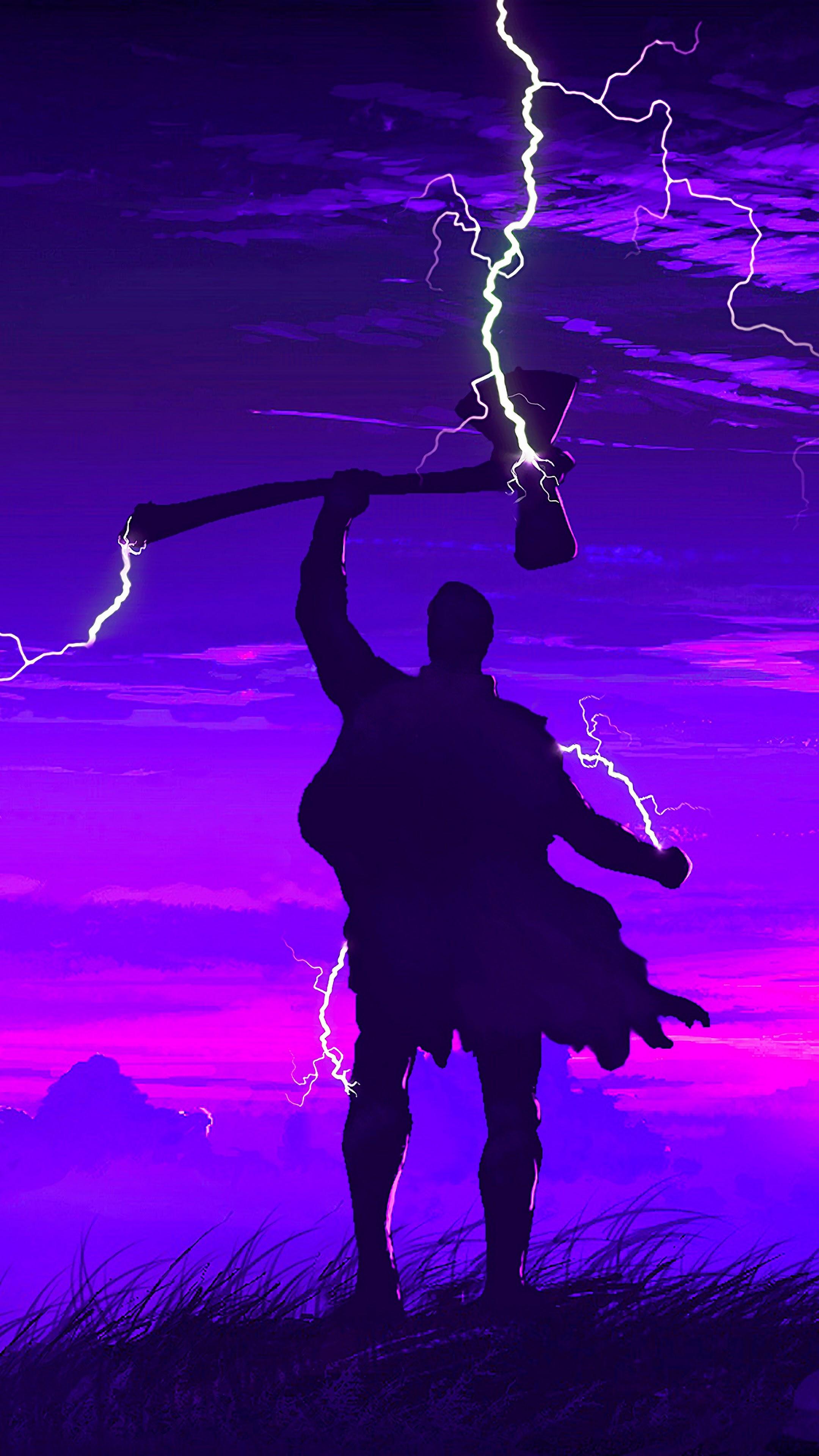 2160x3840 Avengers: Endgame Thor Stormbreaker Minimalist 4K Wallpaper