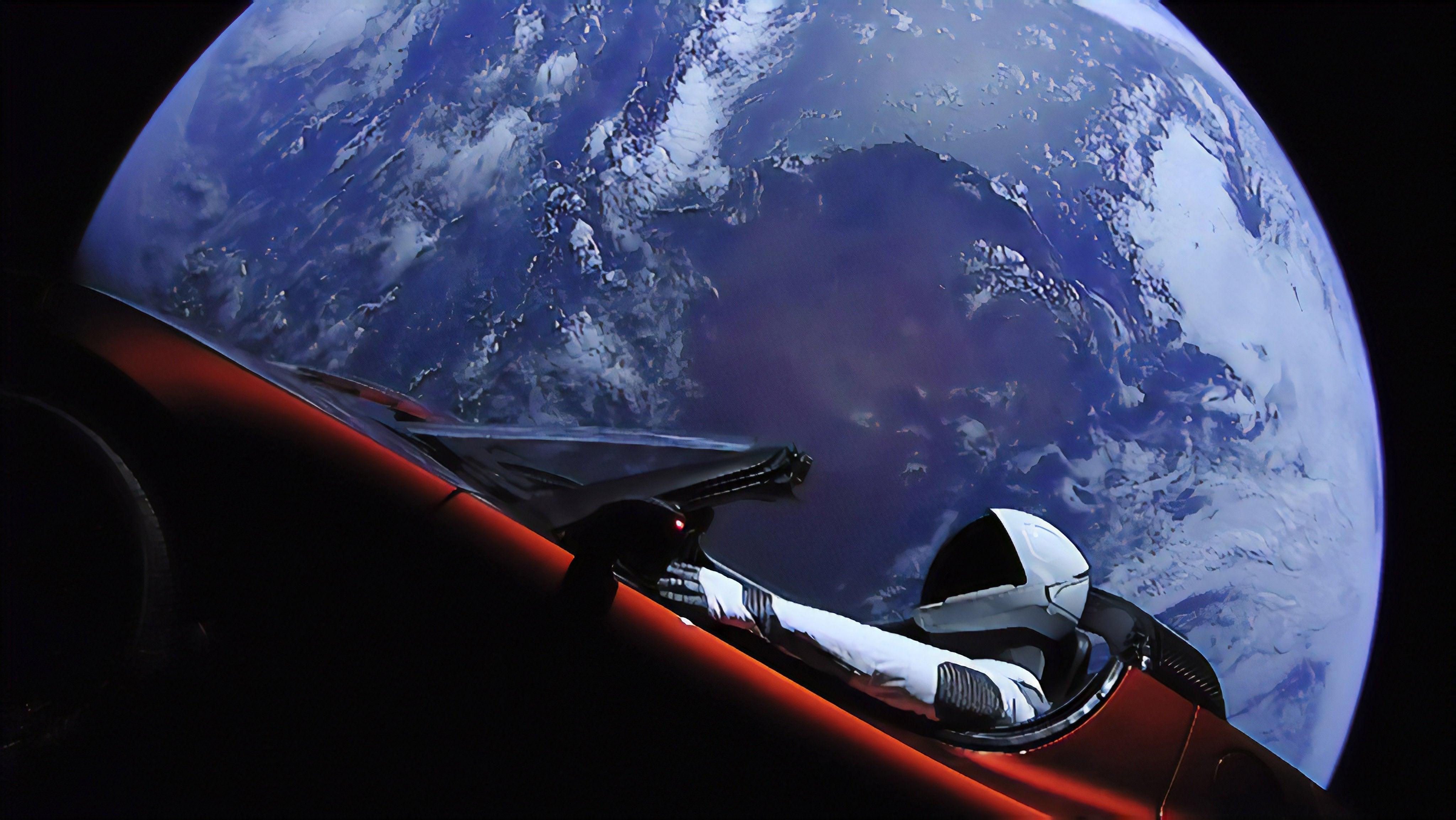 4096x2306 Starman 4K Upscaled Wallpaper